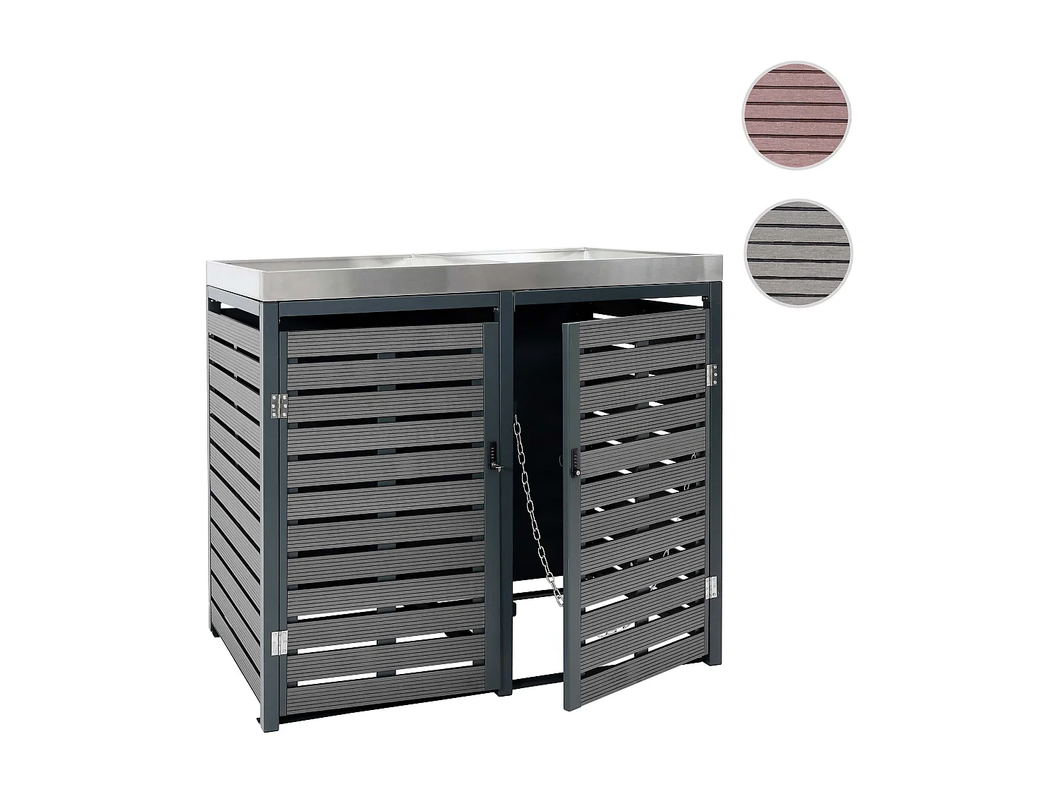 Mülltonnenverkleidung MCW-K14, Walnuss-Holzoptik