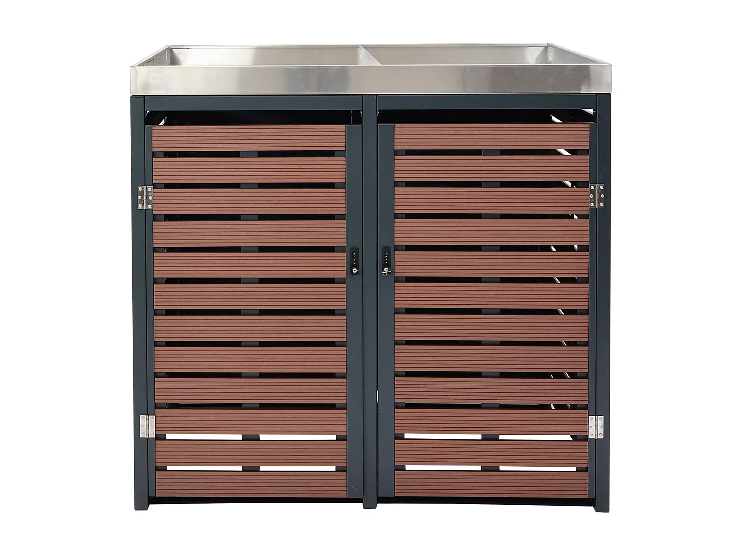 Mülltonnenverkleidung MCW-K14, Walnuss-Holzoptik