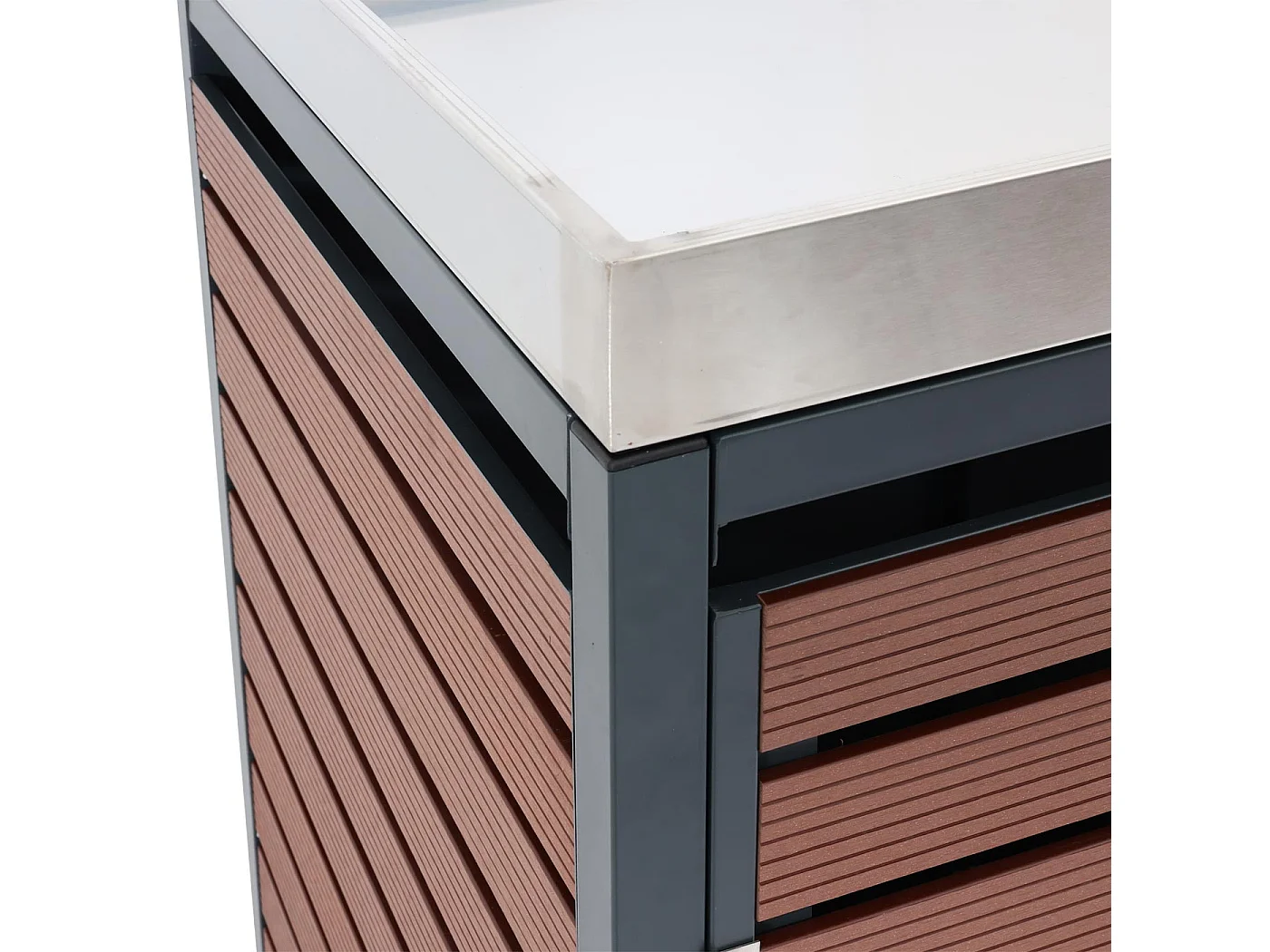 Mülltonnenverkleidung MCW-K14, Walnuss-Holzoptik