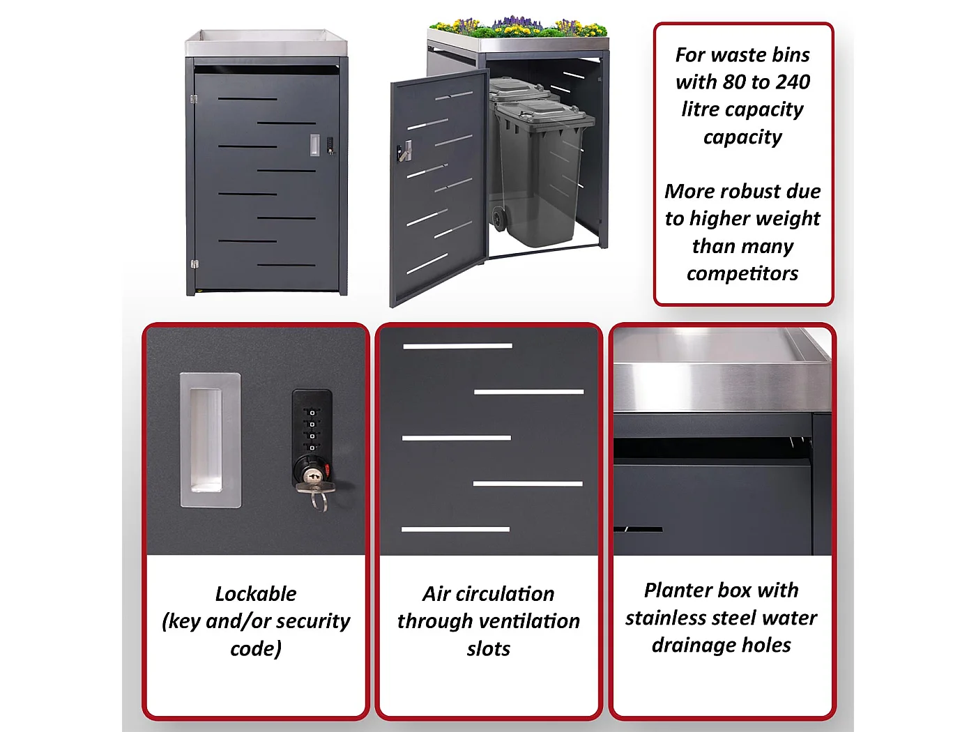 Obudowa 1-pojemnikowa/2-pojemnikowa MCW-H40
