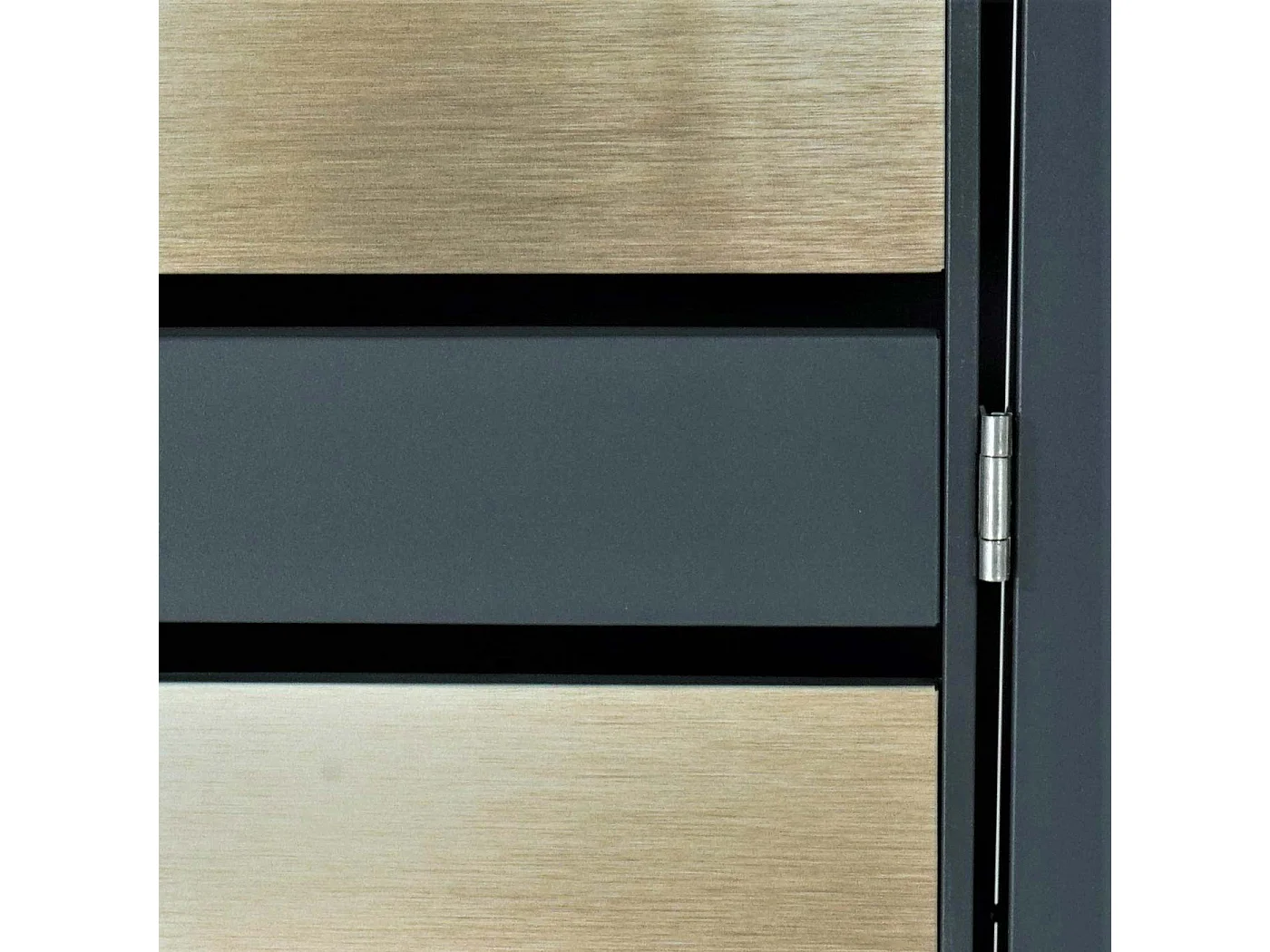 Copribidone box spazzatura rifiuti MCW-J81 80x68x117cm acciaio inox antracite gold