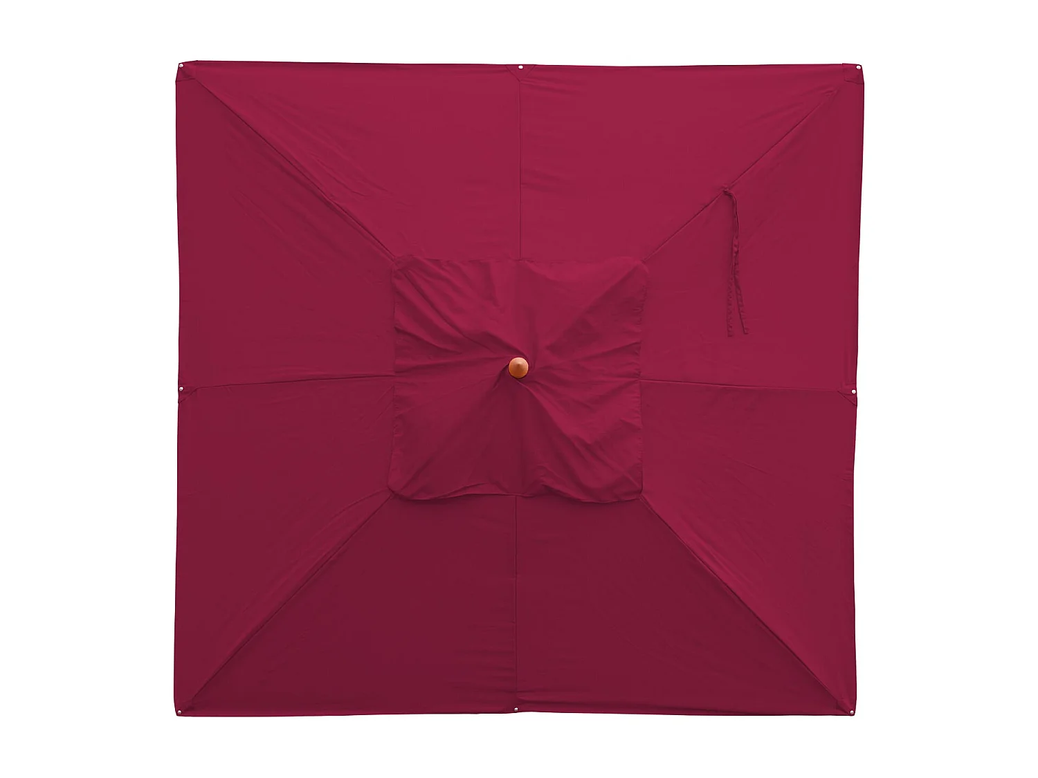 Ombrellone parasole quadrato MCW-C57 legno alluminio tessuto 300g/m² 4x4m bordeaux