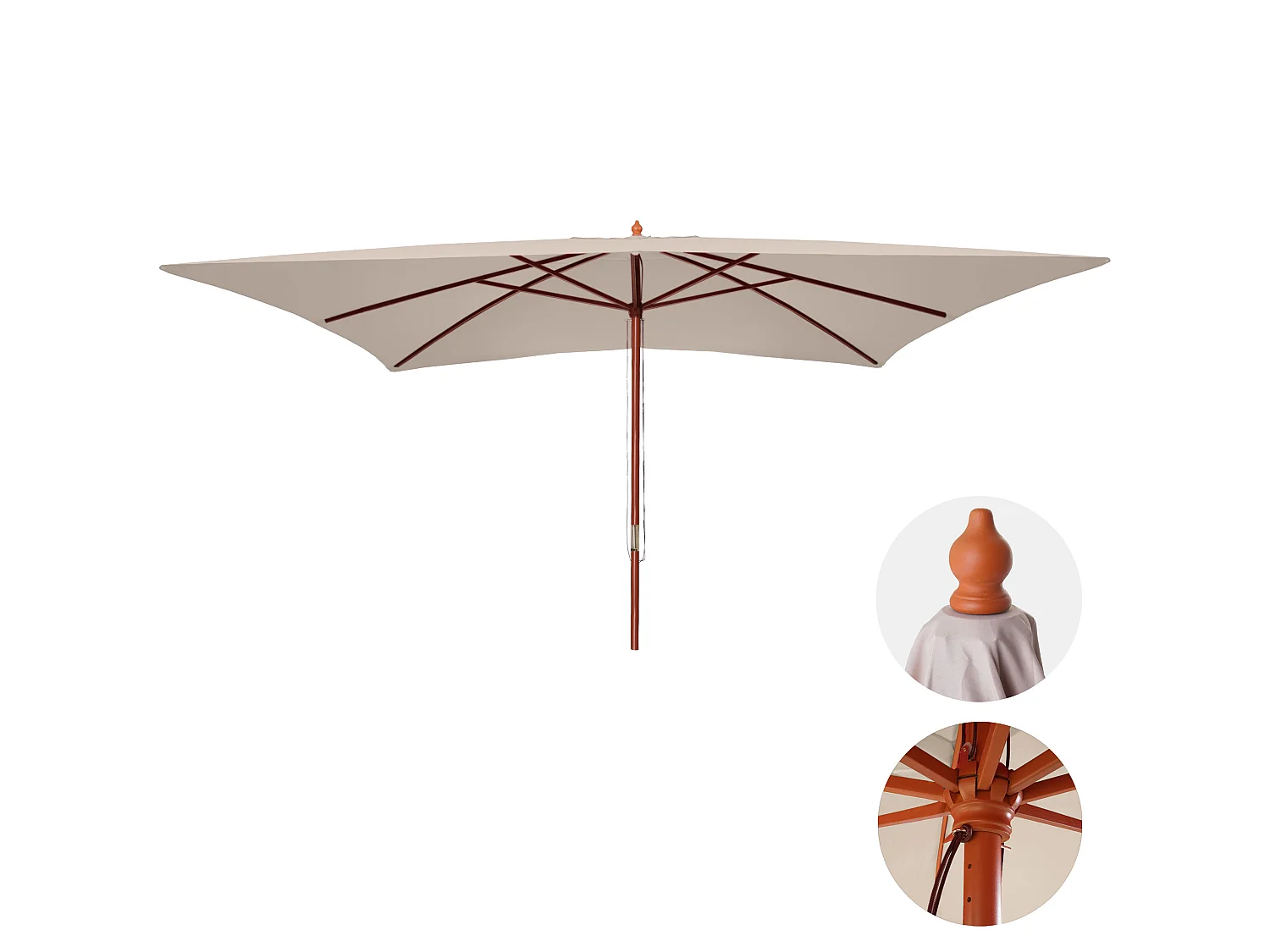 Ombrellone giardino spiaggia N83 Florida 3x4m poliestere ~ avorio