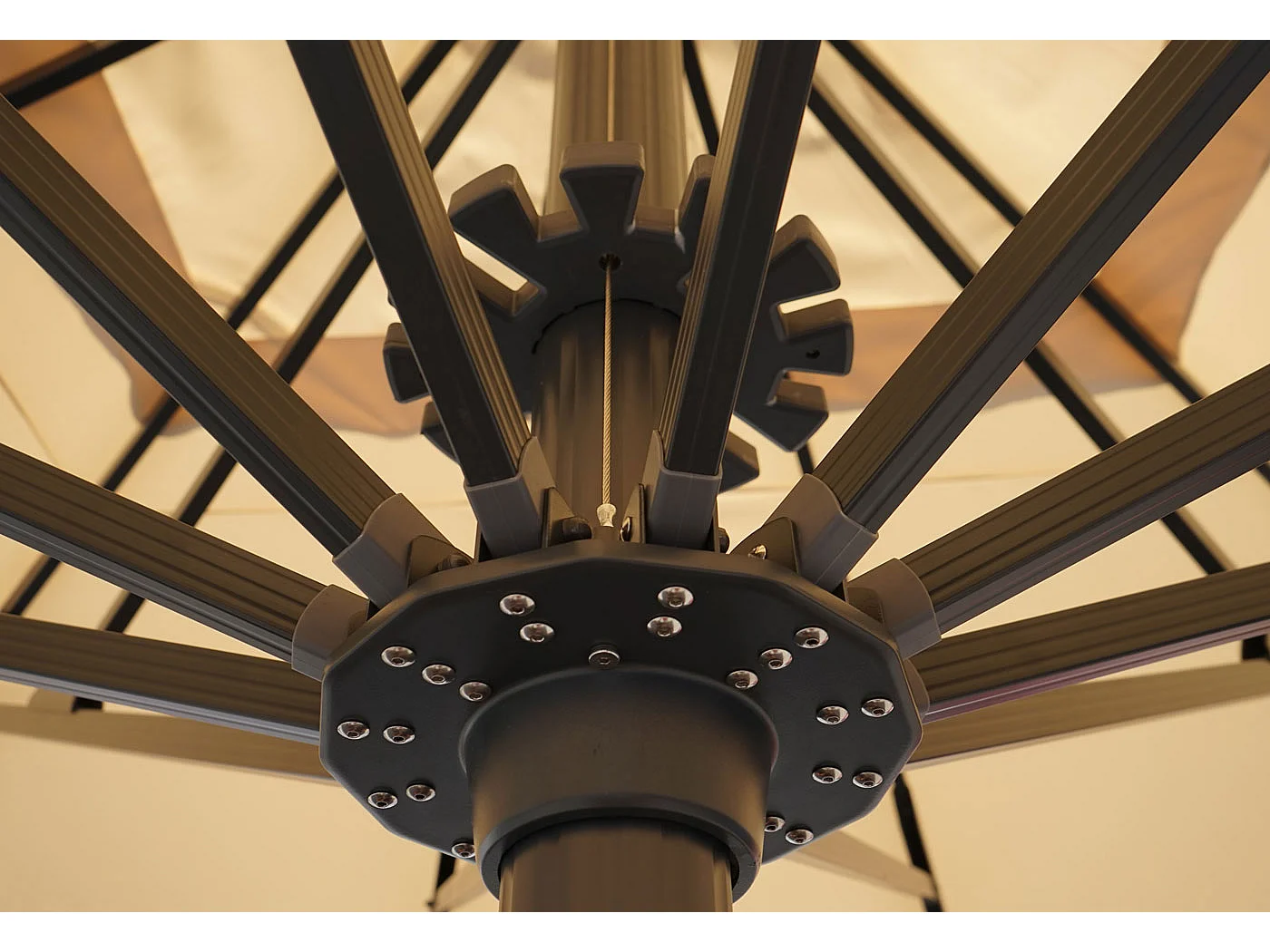 Gastronomie-Luxus-Sonnenschirm MCW-D20, Creme