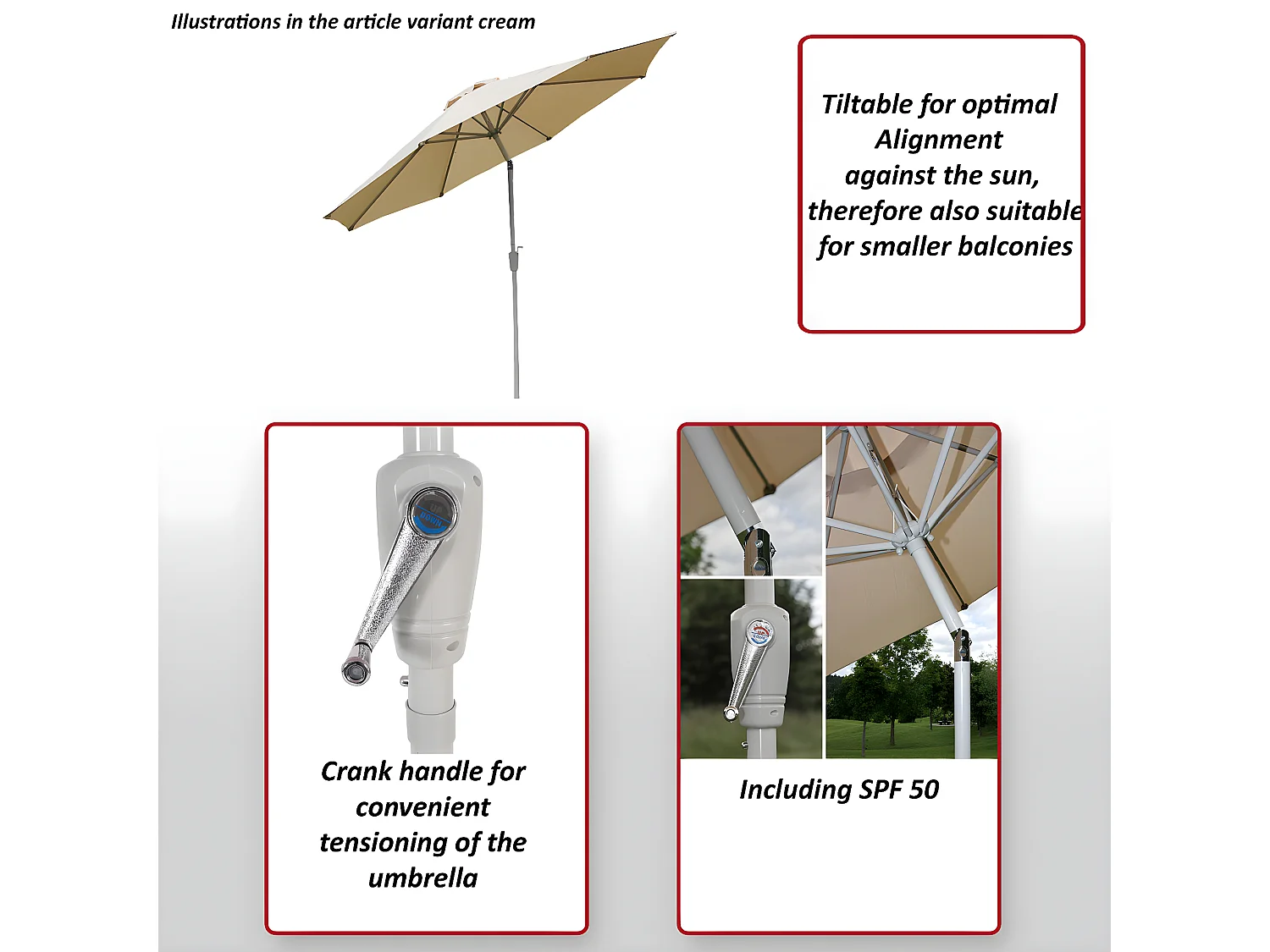 Parasol Asti II kantelbaar,  lila