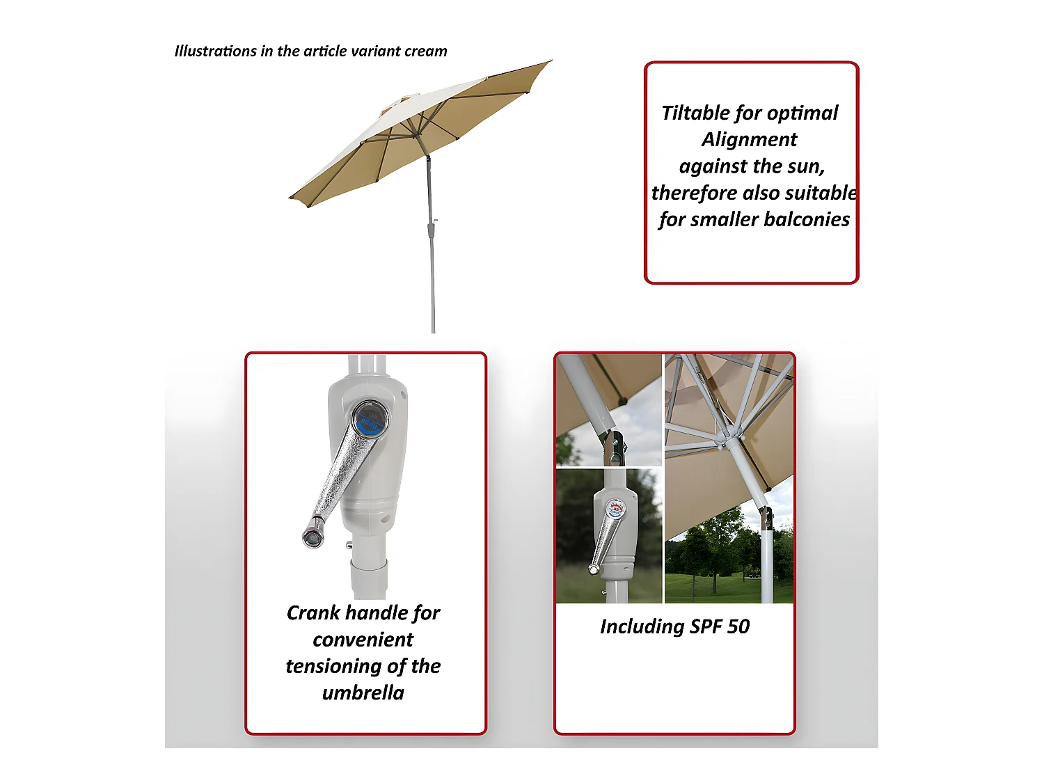 Sonnenschirm Asti II neigbar, Gelb