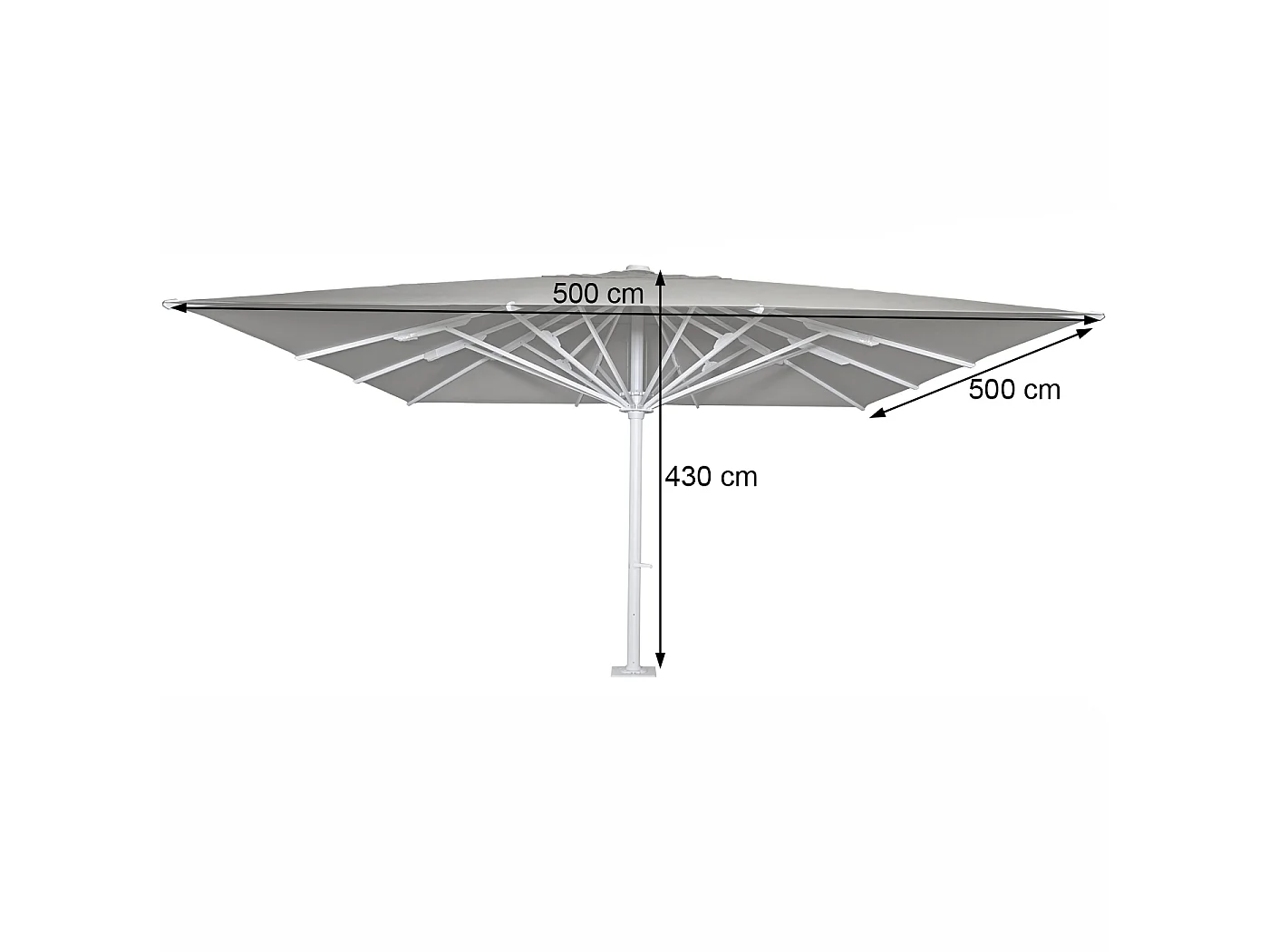 Gastronomie-Luxus-Sonnenschirm MCW-D20b, Anthrazit
