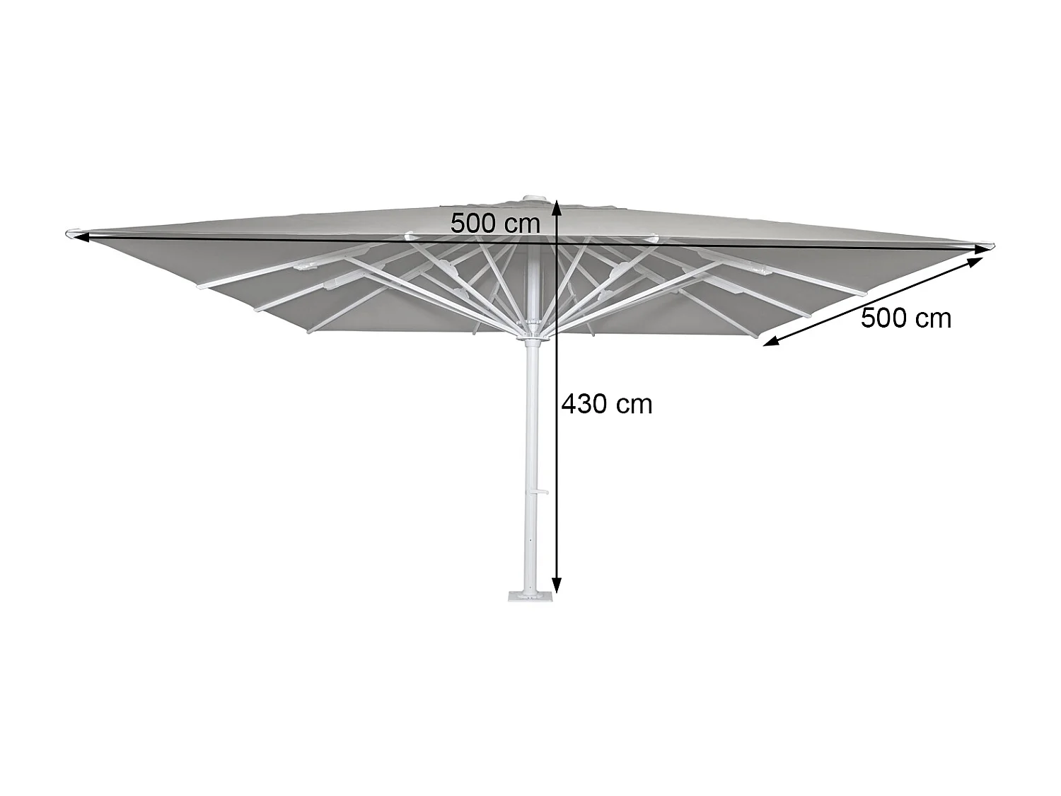 Gastronomie-Luxus-Sonnenschirm MCW-D20b, Anthrazit