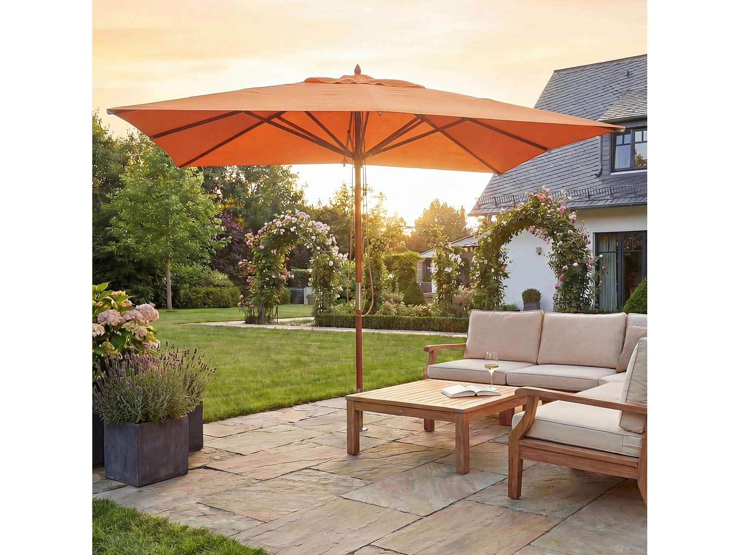 Gastronomie Sonnenschirm MCW-C57 I, Terracotta