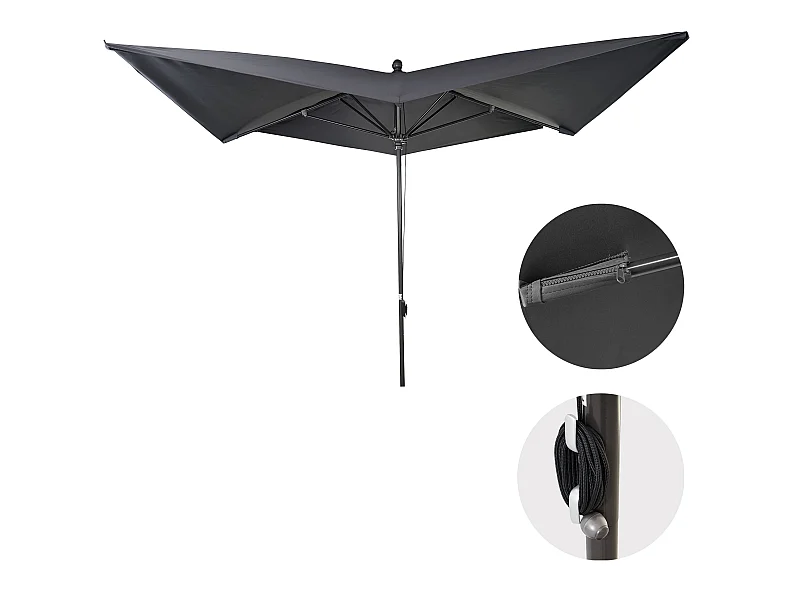 Ombrellone parasole MCW-A37 3x3m alluminio antracite
