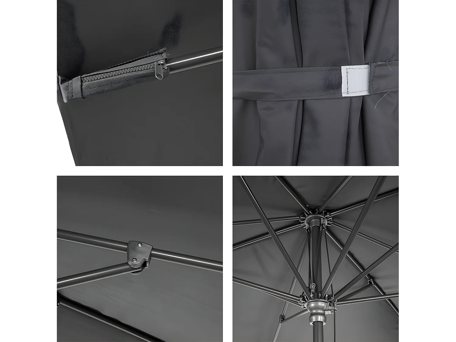 Parasol MCW-A37 3x3m,  antraciet zonder voet