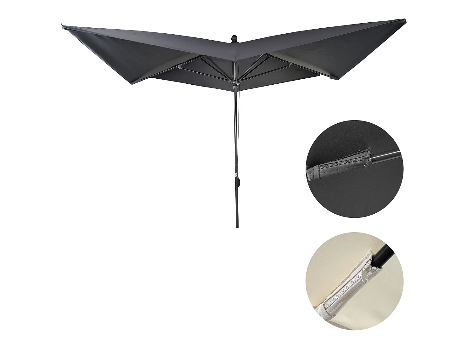 Parasol MCW-A37 3x3m,  antraciet zonder voet