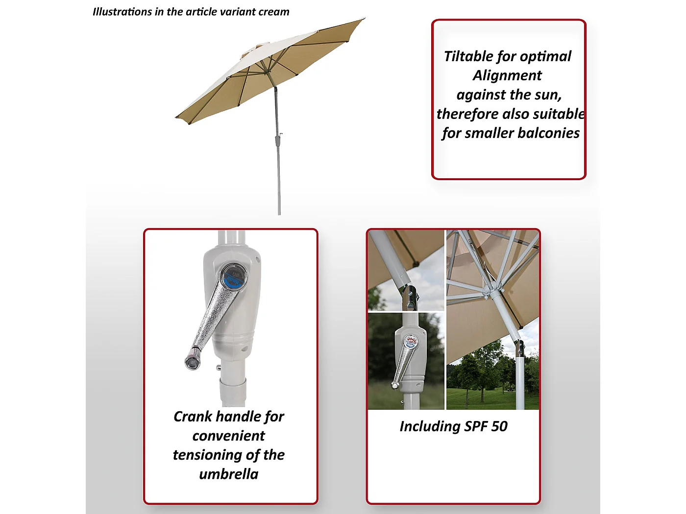 Parasol Asti II,  terakota