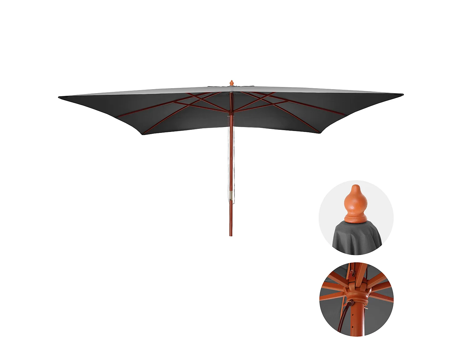 Parasol Lissabon II,  antraciet