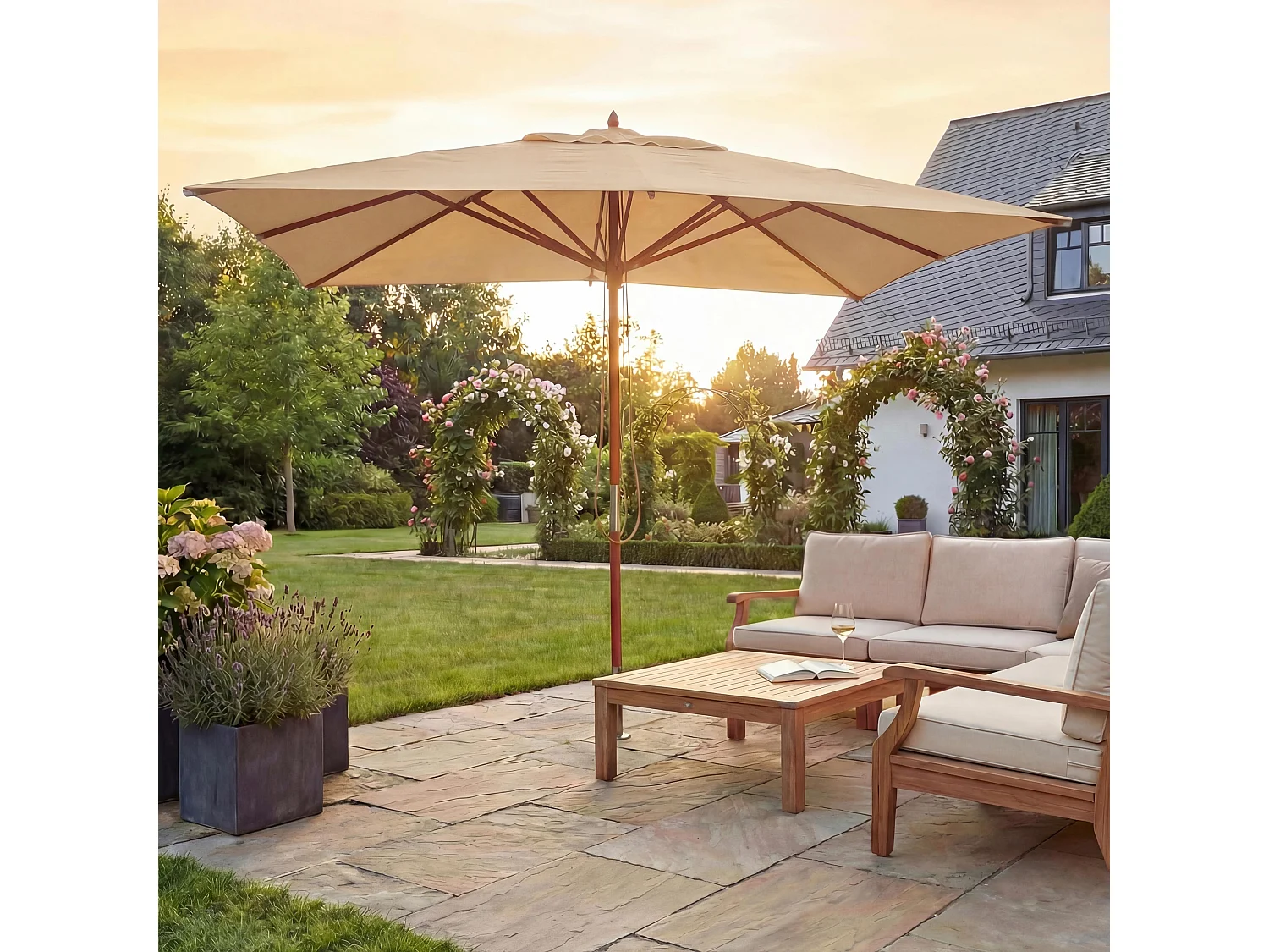 Gastronomie Sonnenschirm MCW-C57 I, Creme