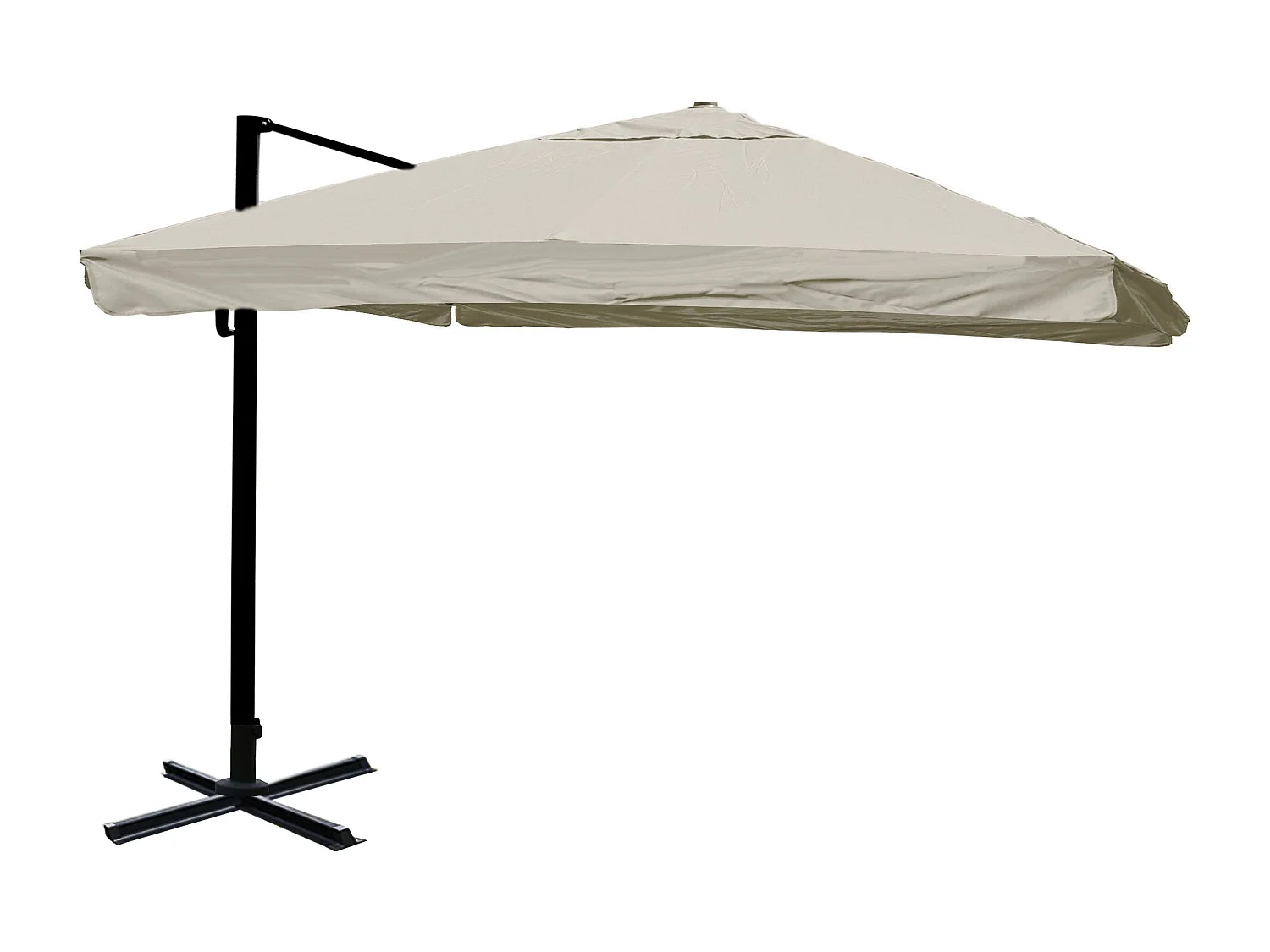 Zweefparasol MCW-A96 I,  Flap, crèmegrijs zonder voet, draaibaar