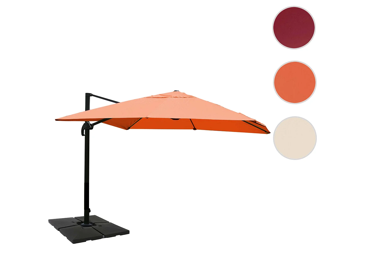 Ampelschirm MCW-A96 III drehbar, Terracotta mit Ständer, drehbar