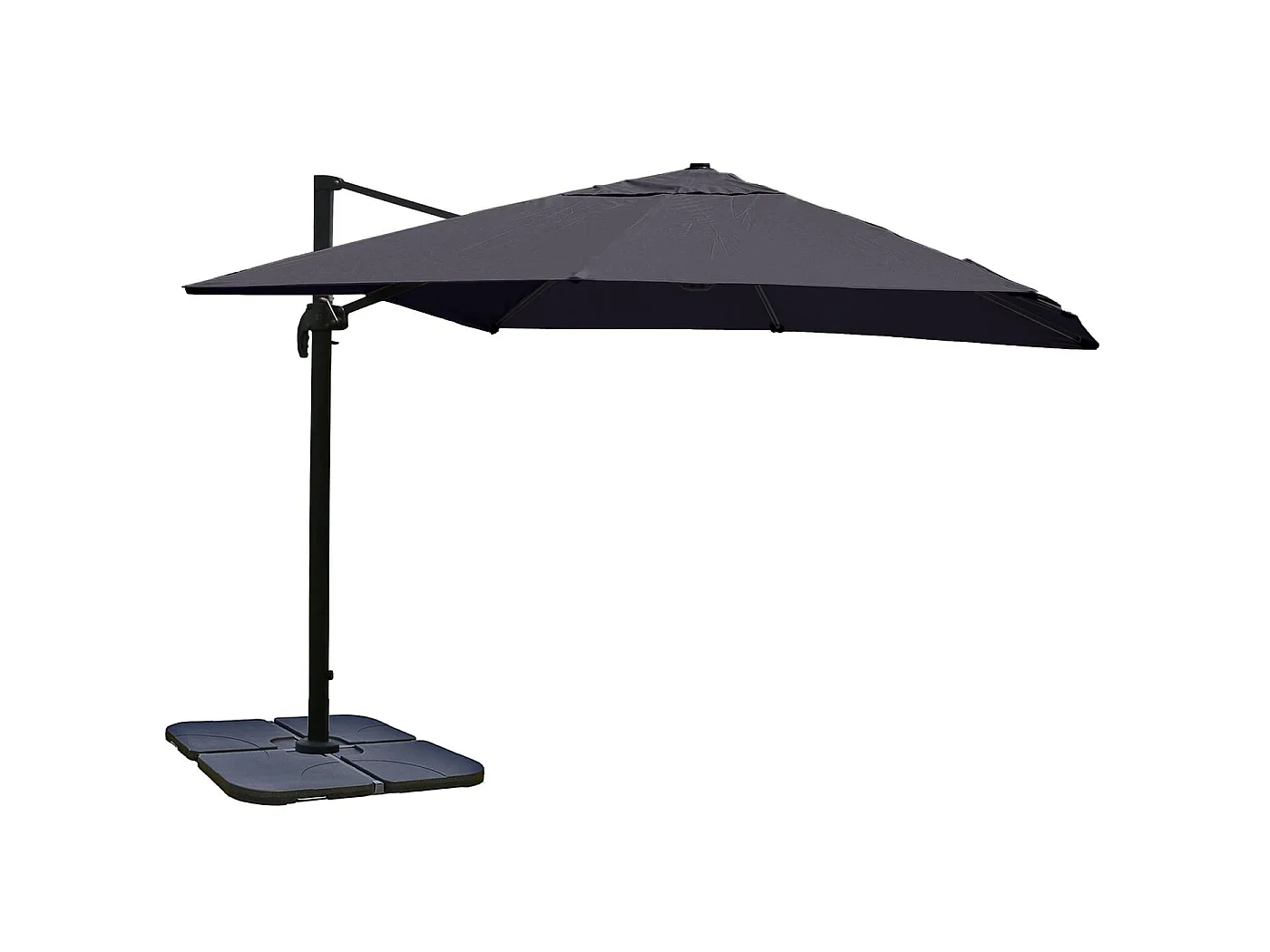 Ombrellone parasole decentrato MCW-A96 3x4m alluminio ~ antracite girevole con base