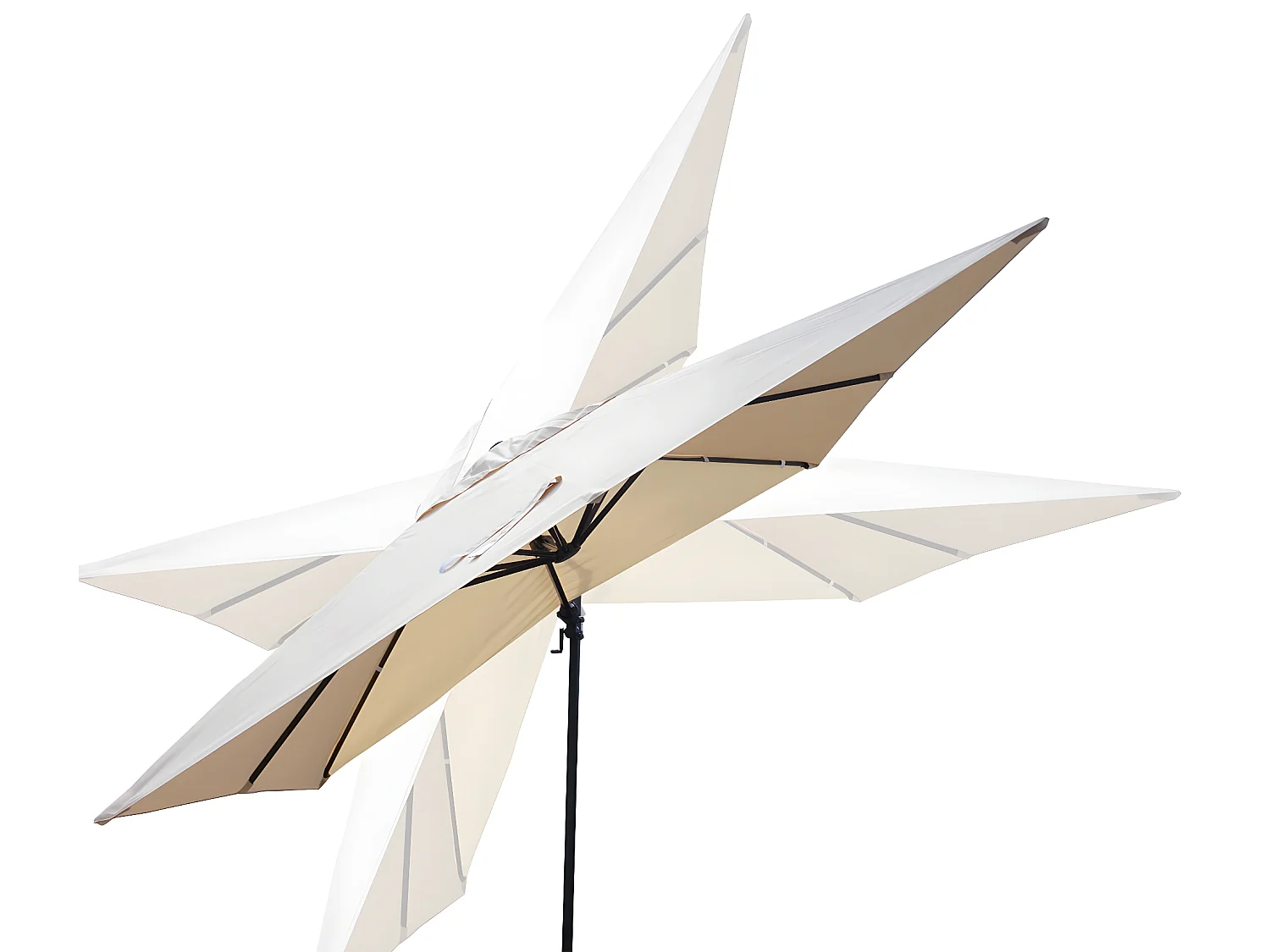 Ombrellone parasole decentrato MCW-A96 orientabile 3x4m alluminio avorio girevole senza base