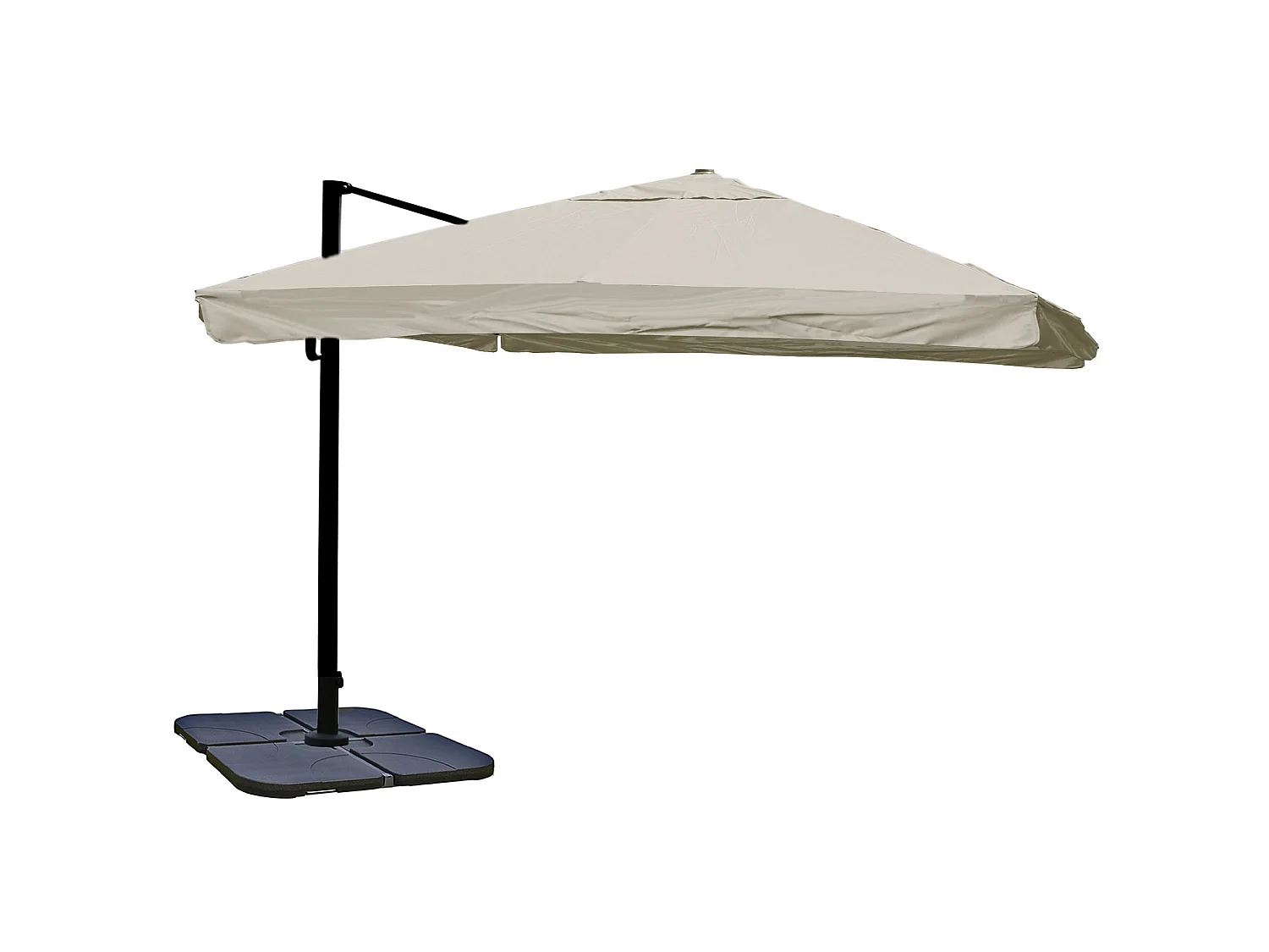 Zweefparasol MCW-A96 III,  Flap, crèmegrijs met voet