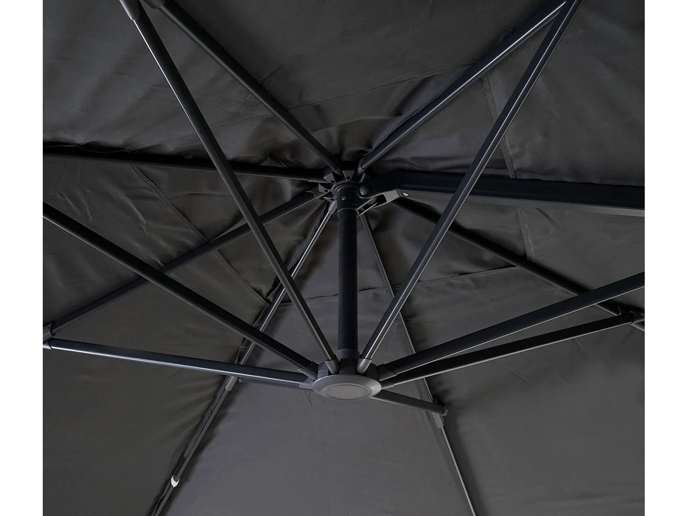 Ombrellone parasole decentrato MCW-A96 3x4m alluminio ~ con volante antracite senza base