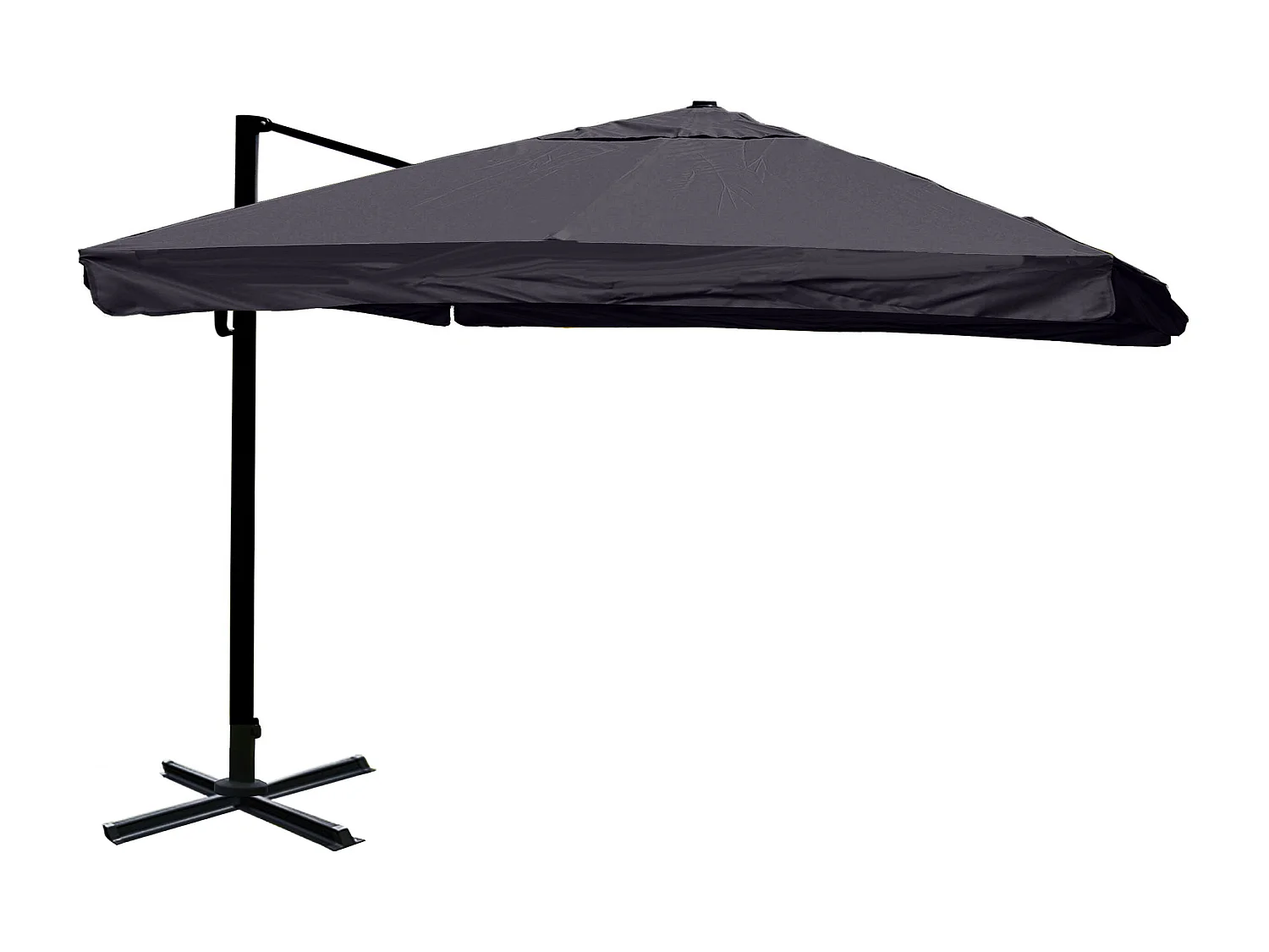 Ombrellone parasole decentrato MCW-A96 3x4m alluminio ~ con volante antracite senza base