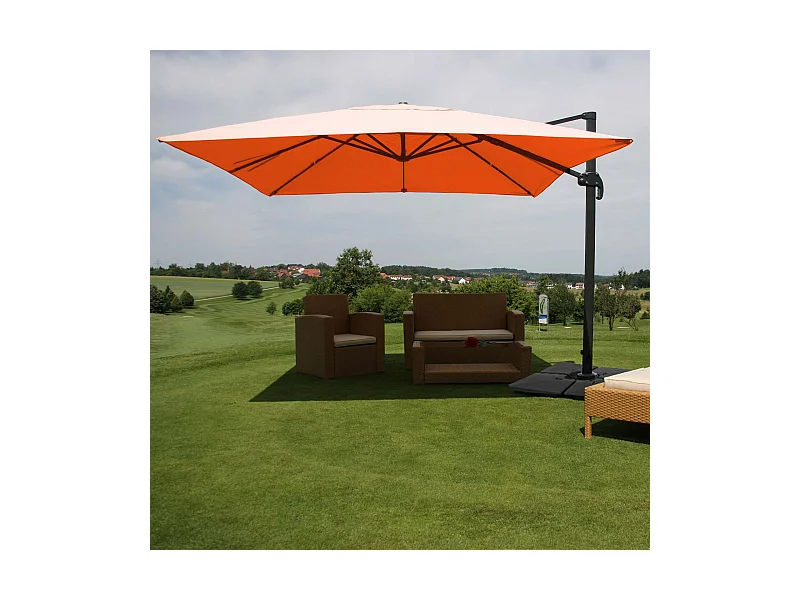 Ampelschirm MCW-A96 III, Terracotta mit Ständer