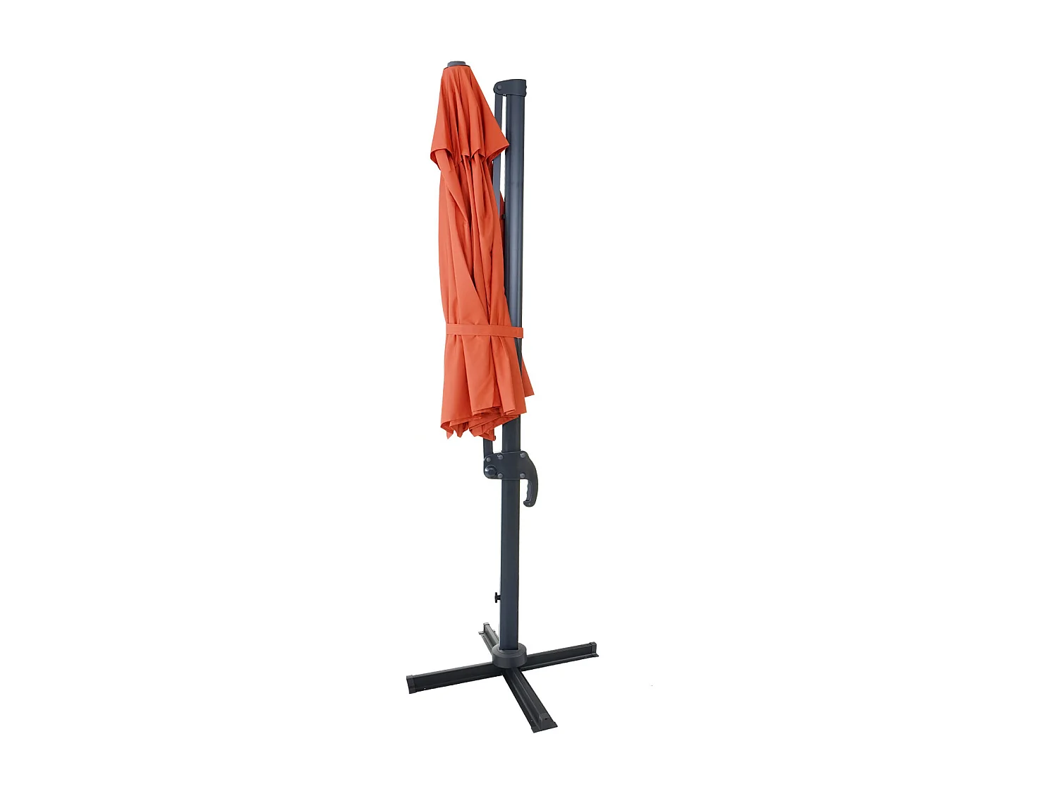 Ombrellone parasole decentrato MCW-A96 rotondo 3 m ~ arancione senza base