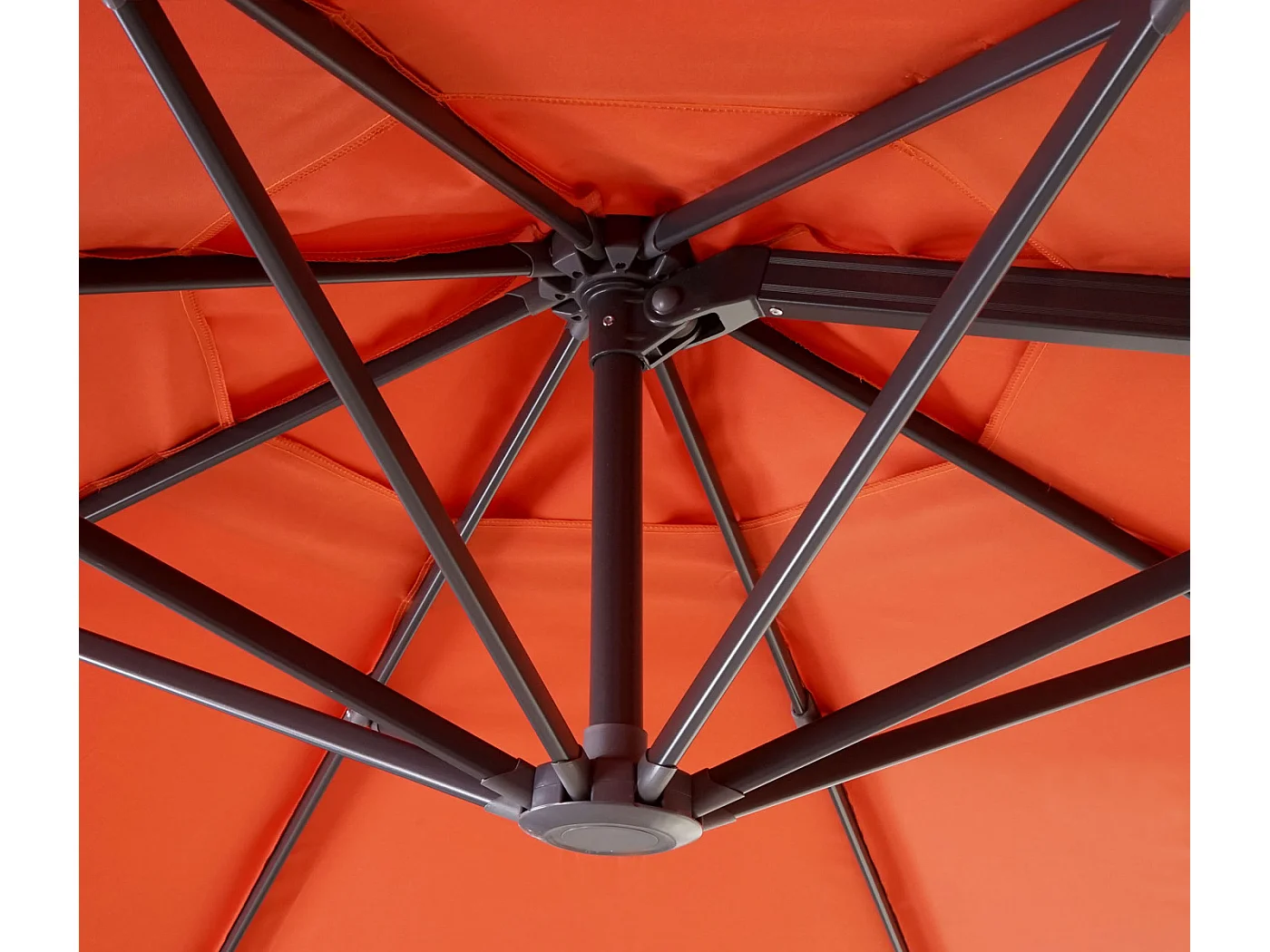 Ombrellone parasole decentrato MCW-A96 rotondo 3 m ~ arancione senza base