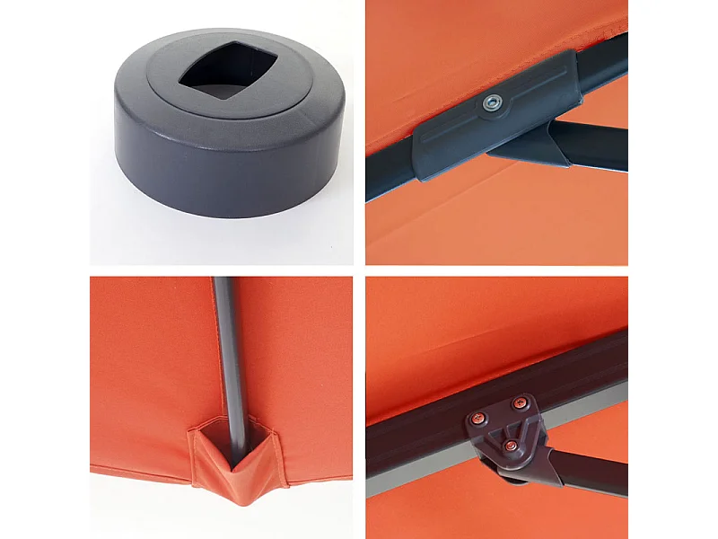 Ombrellone parasole decentrato MCW-A96 rotondo 3 m ~ arancione senza base