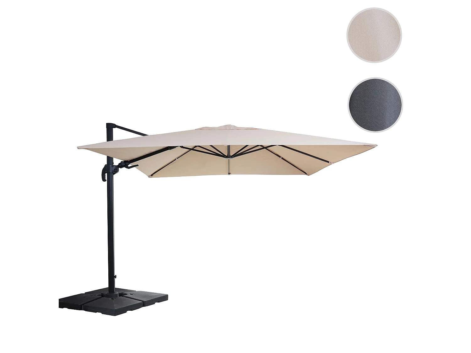 Ampelschirm MCW-A96 III, Creme mit Ständer