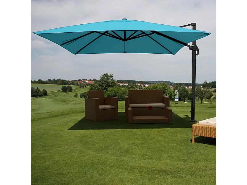 Obrotowy parasol wspornikowy MCW-A96 II,  turkusowy bez stojaka, obrotowy