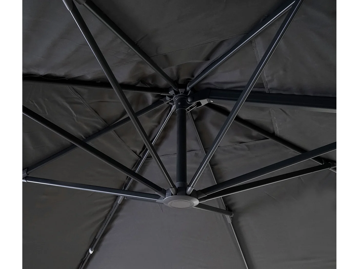 Ombrellone parasole decentrato MCW-A96 3x4m ~ antracite senza base