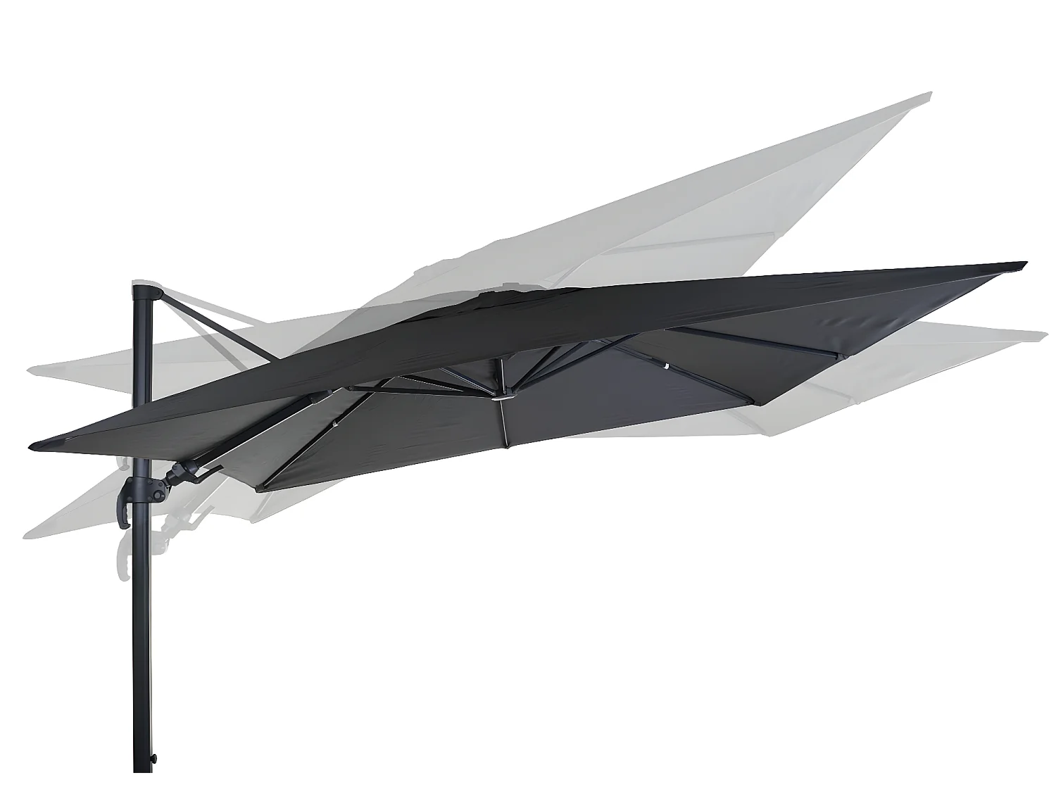 Obrotowy parasol wspornikowy MCW-A96 III,  antracyt ze stojakiem, obrotowy