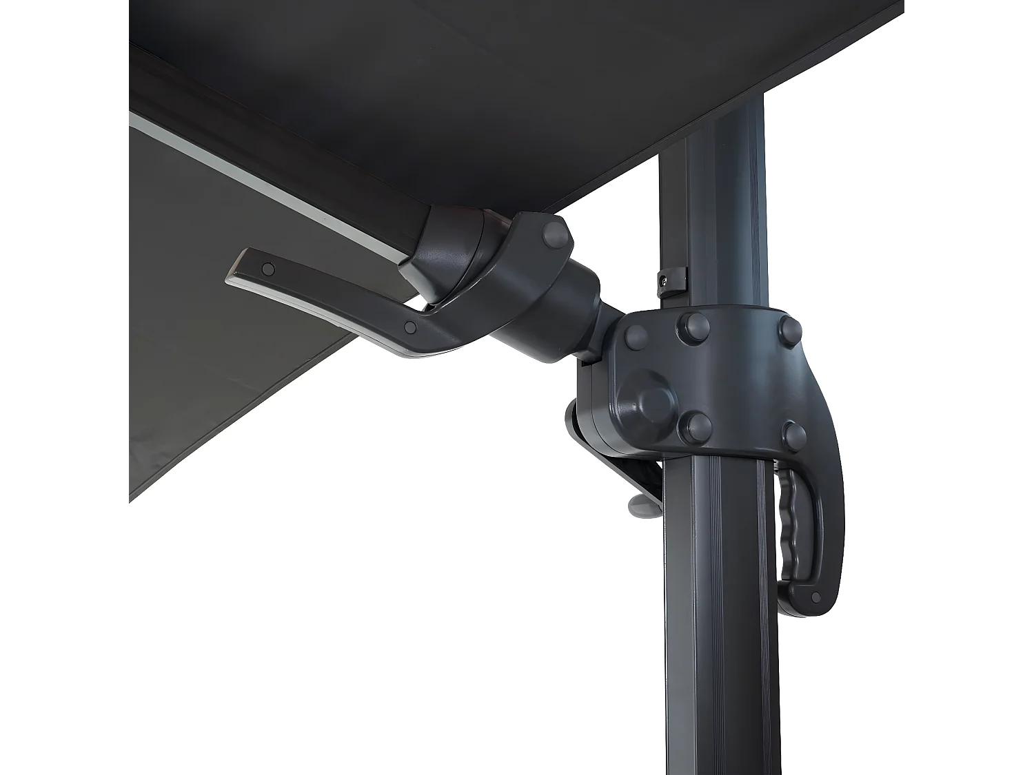 Obrotowy parasol wspornikowy MCW-A96 III,  antracyt ze stojakiem, obrotowy