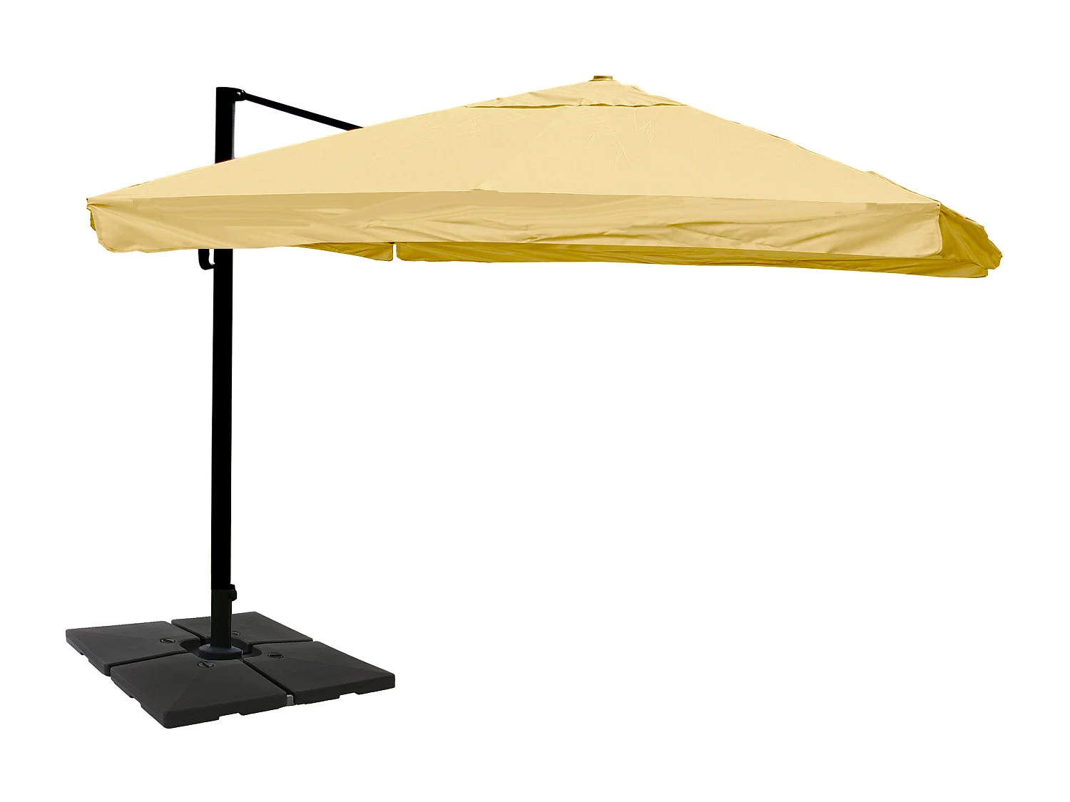 Zweefparasol MCW-A96 III,  Flap, crème met voet