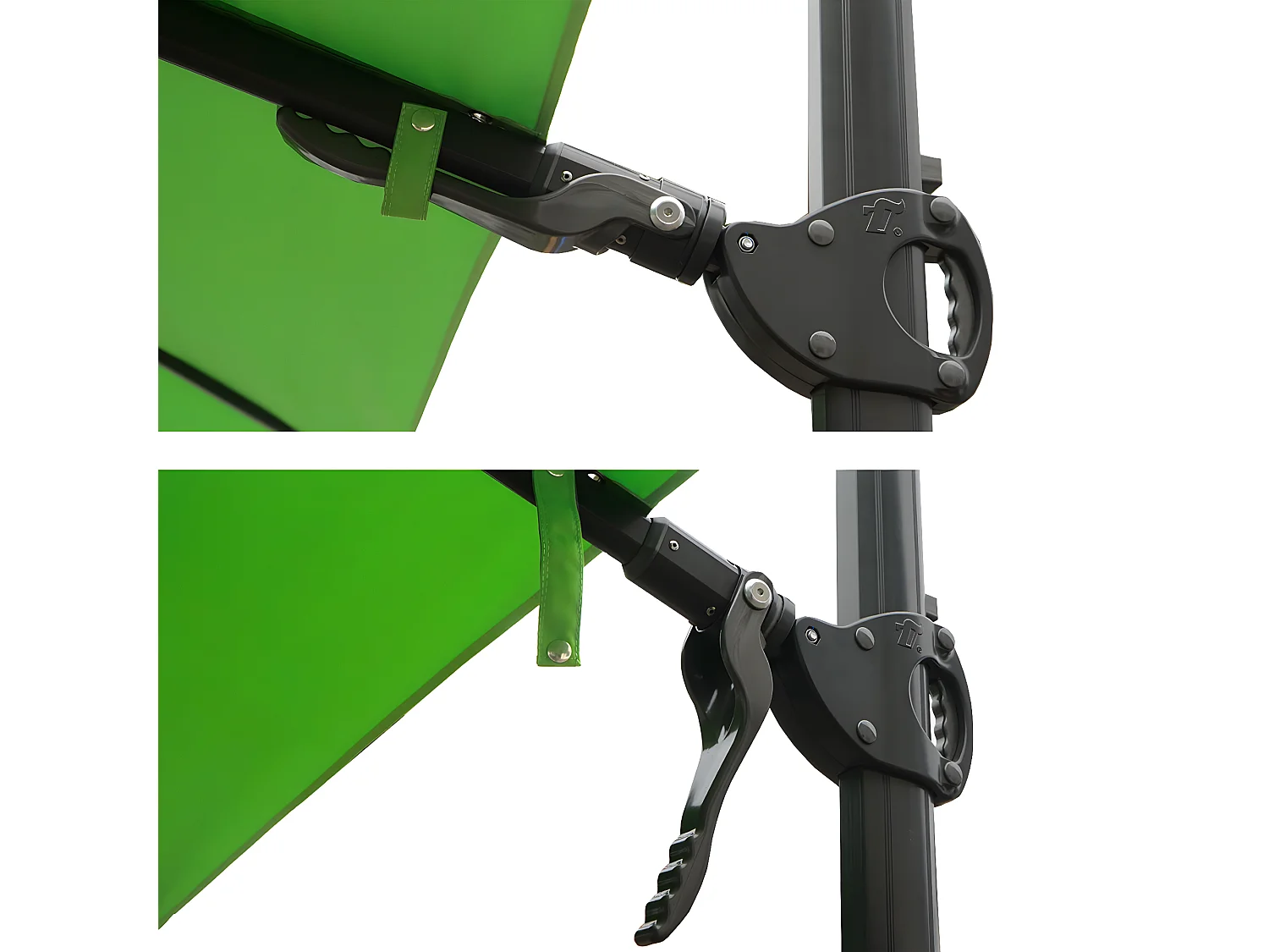 Zweefparasol MCW-A39 I draaibaar,  groen zonder standaard