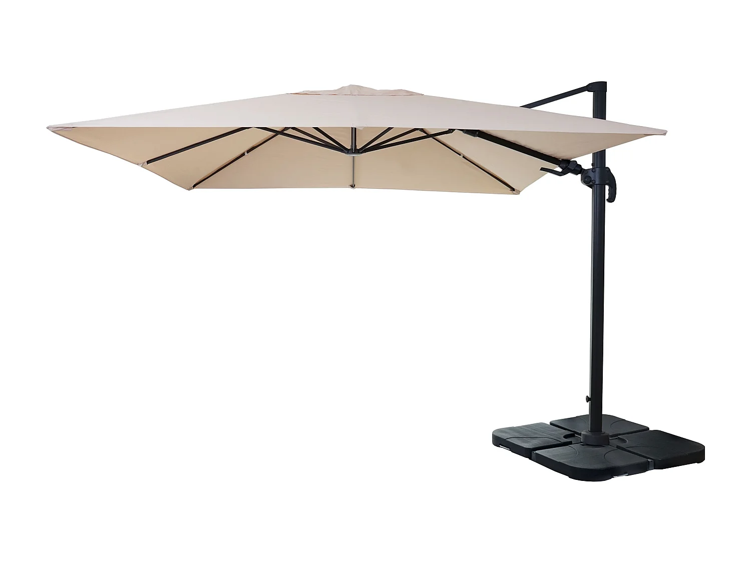 Ampelschirm MCW-A96 I drehbar, Creme mit Ständer, drehbar