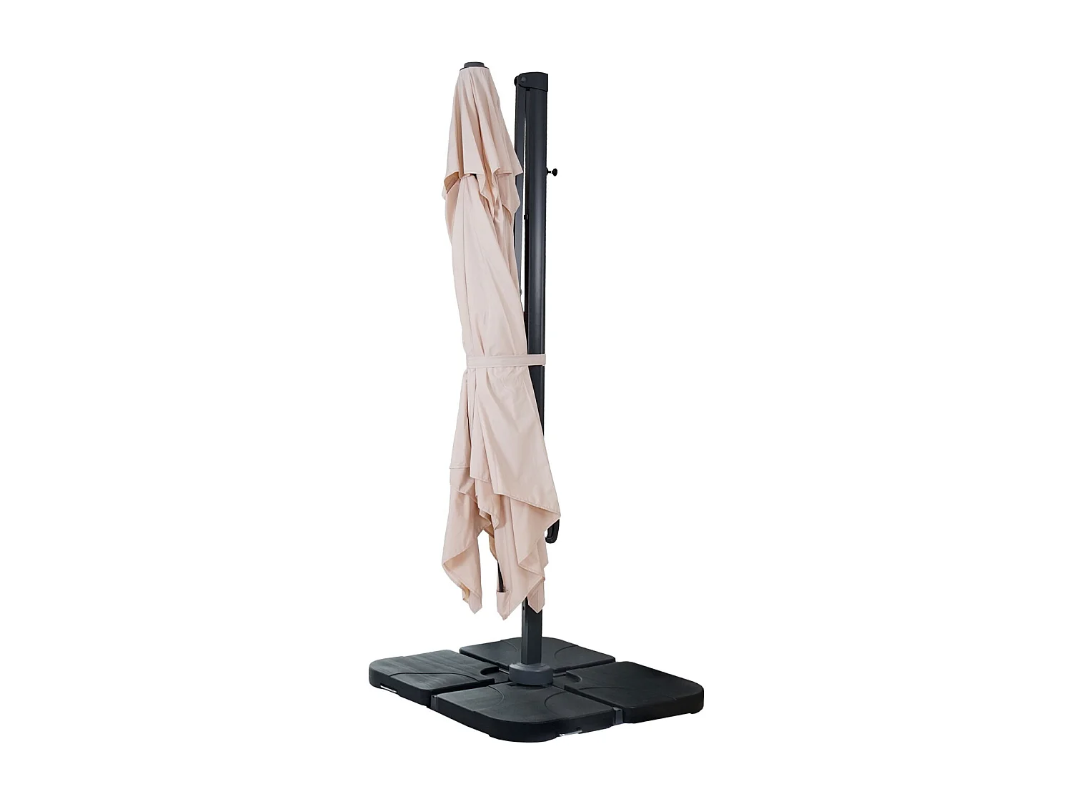 Ampelschirm MCW-A96 I drehbar, Creme mit Ständer, drehbar