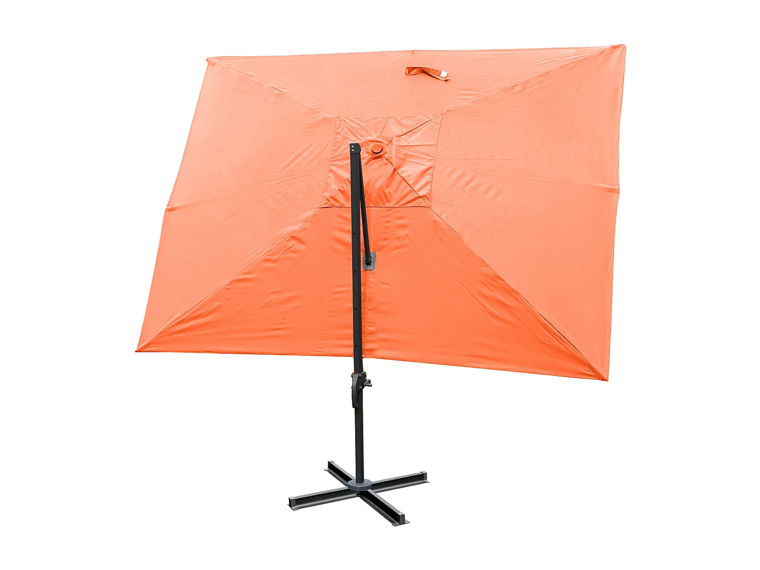 Ombrellone parasole decentrato MCW-A96 3x4m alluminio ~ arancione senza base