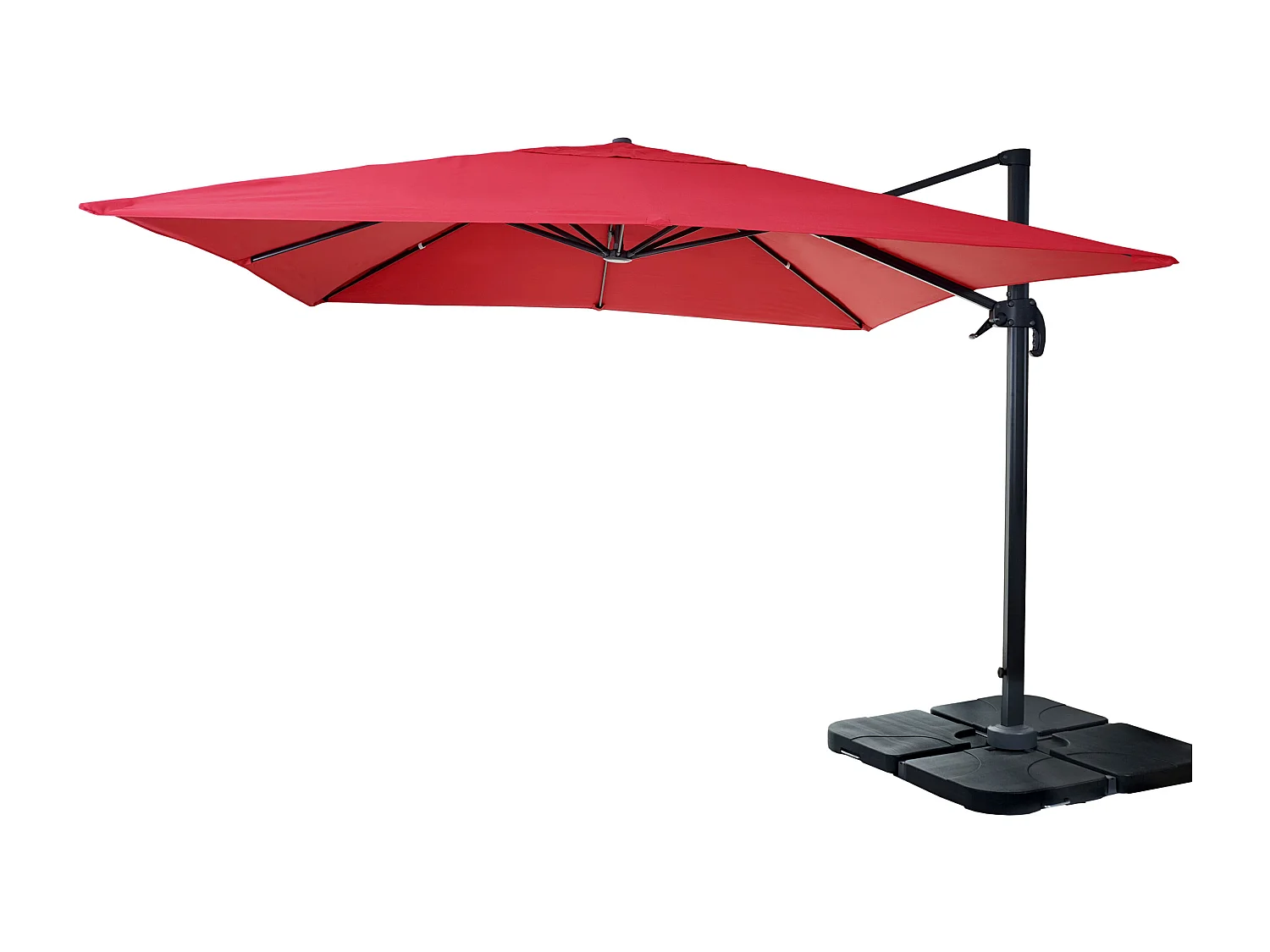 Parasol do świateł drogowych MCW-A96 I obrotowy,  czerwony ze stojakiem, obrotowy