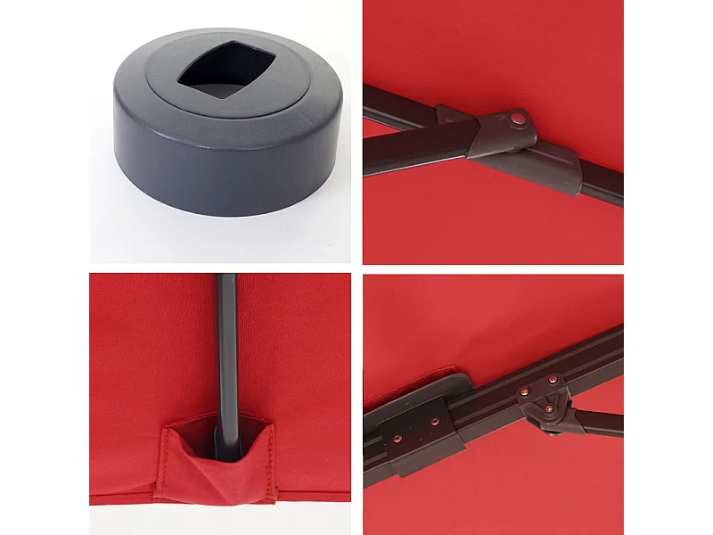 Parasol do świateł drogowych MCW-A96 I obrotowy,  czerwony ze stojakiem, obrotowy