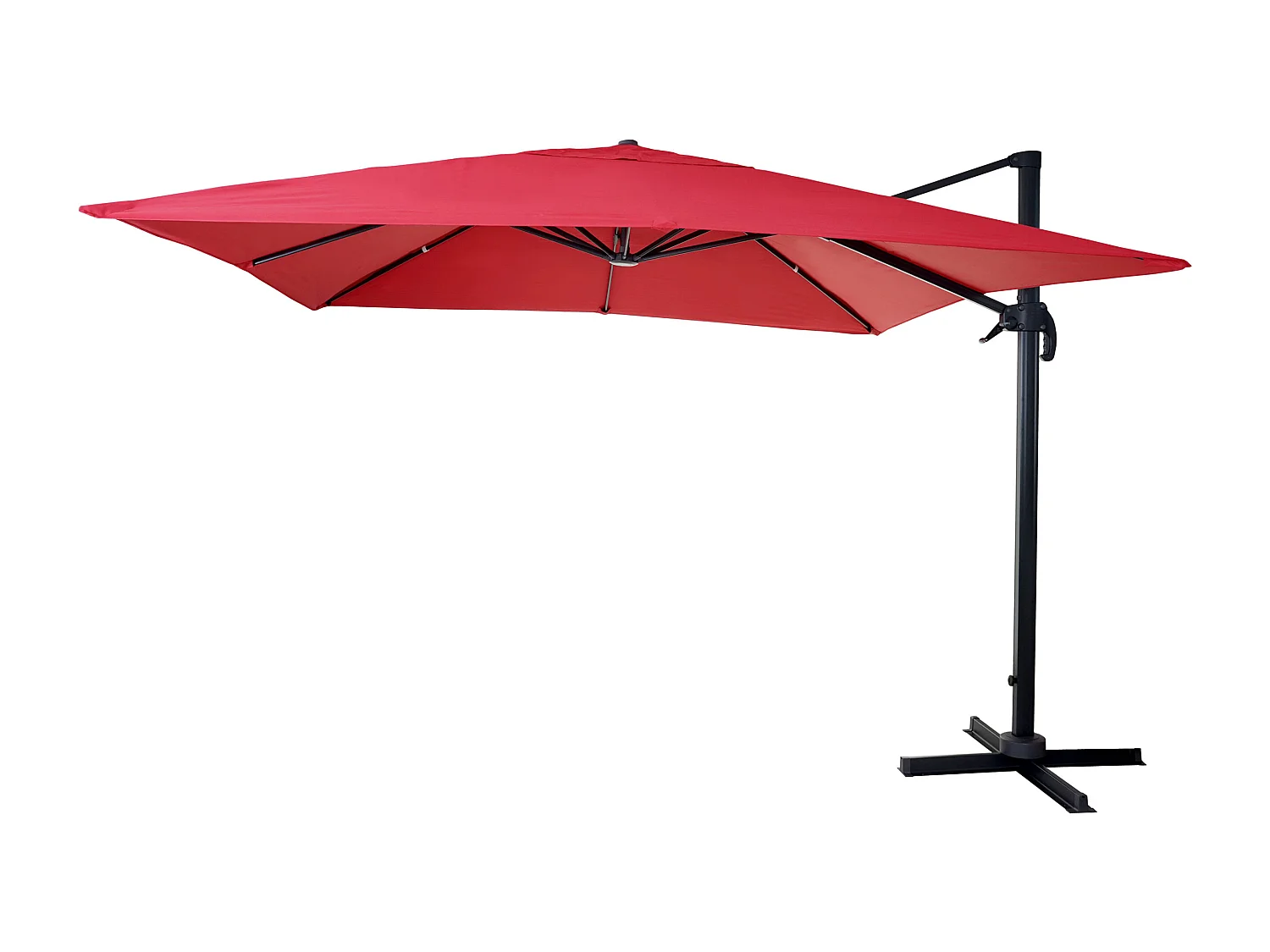 Zweefparasol MCW-A96 I draaibaar,  rood zonder voet