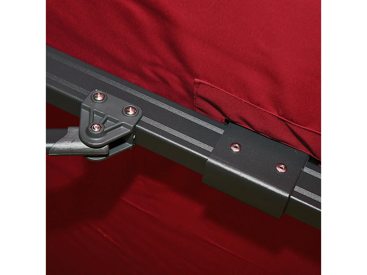 Ombrellone parasole decentrato MCW-A96 3x4m ~ bordeaux girevole con base