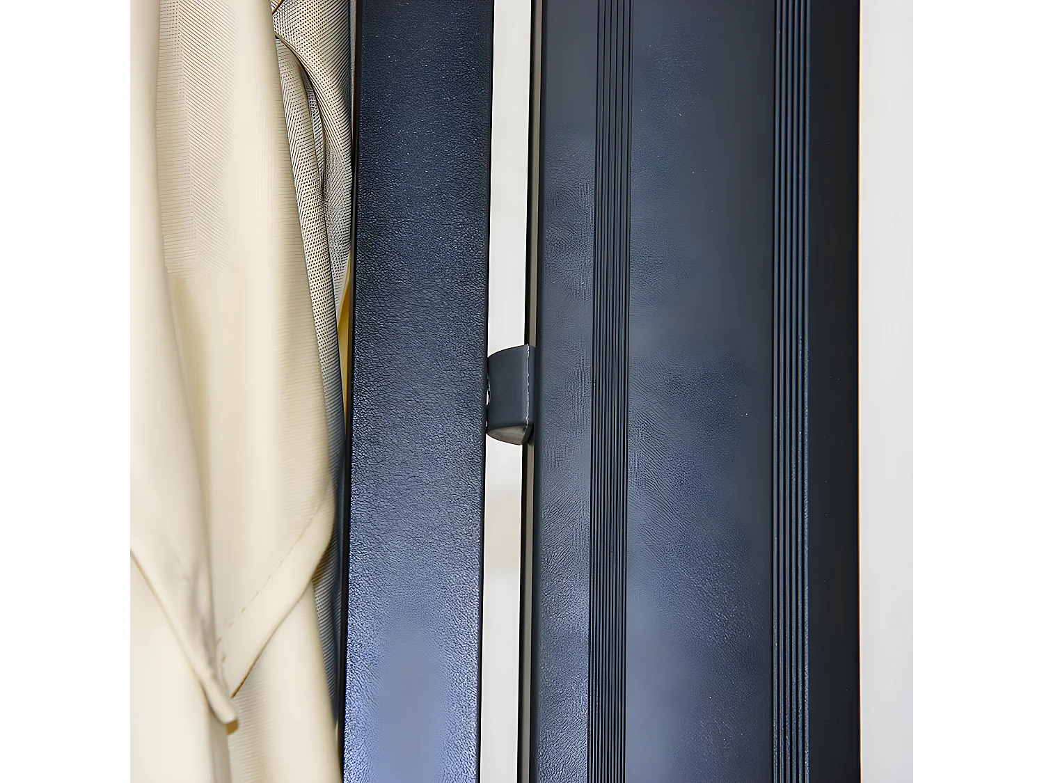 Ombrellone parasole decentrato MCW-A96 3x3m alluminio azzurro senza base