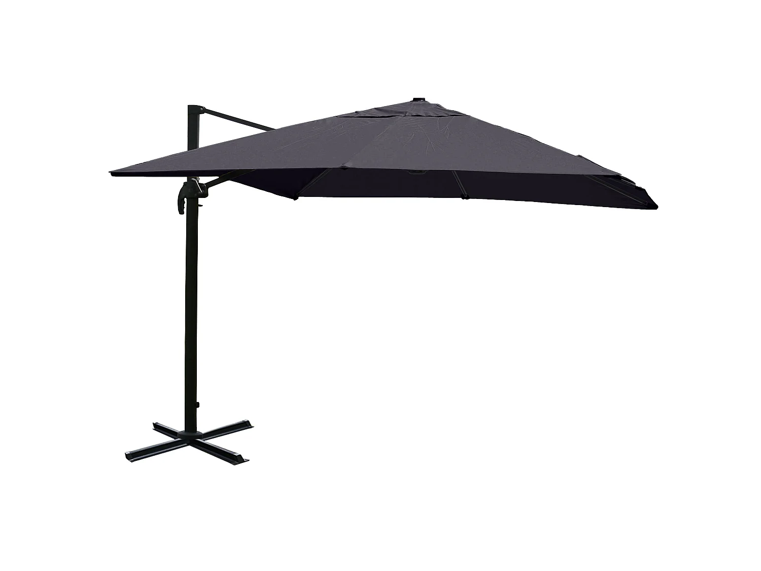 Ombrellone parasole decentrato MCW-A96 3x4m antracite girevole senza base