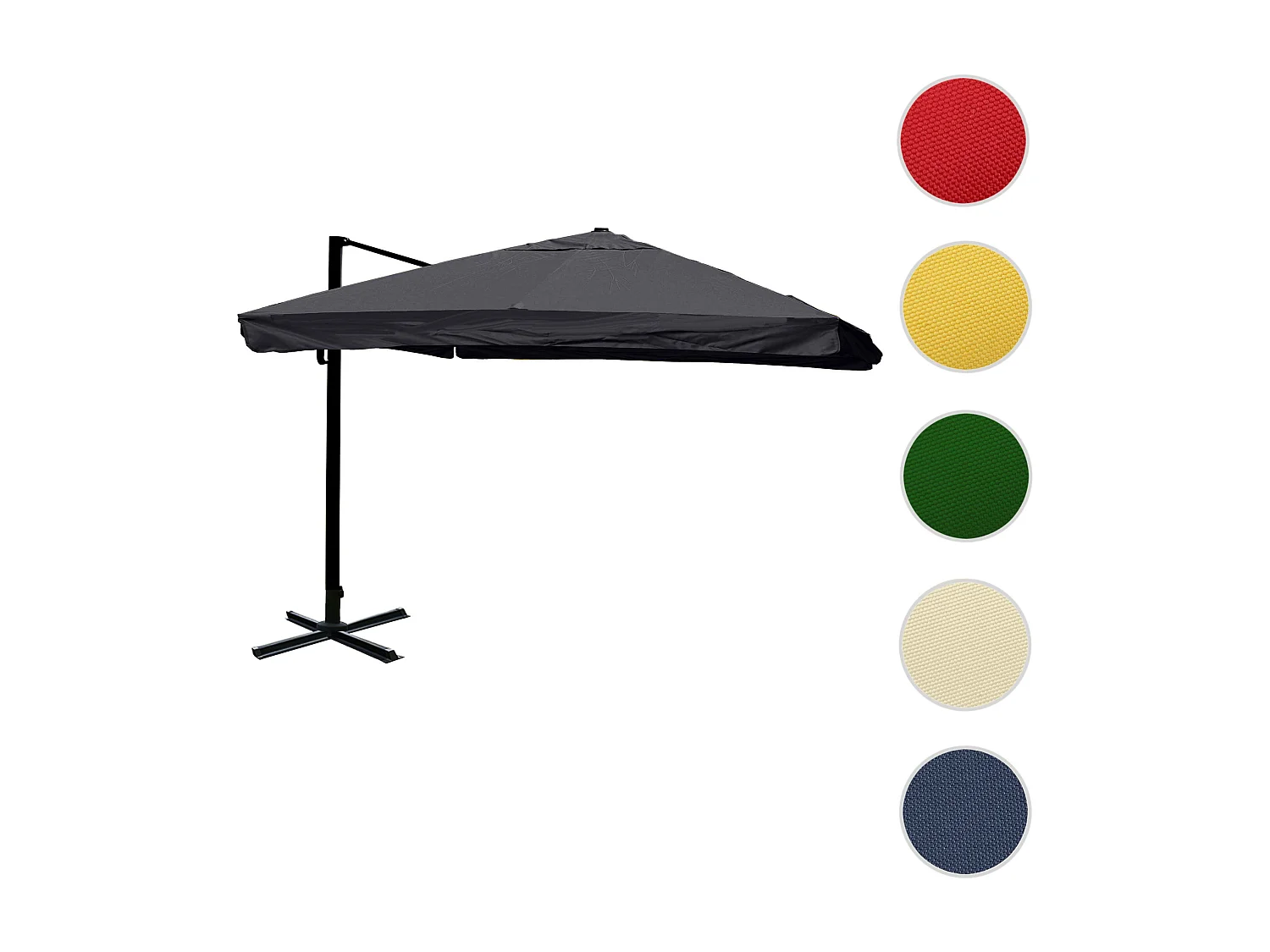 Obrotowy parasol wspornikowy MCW-A96 III,  klapa, antracyt bez stojaka, obrotowy