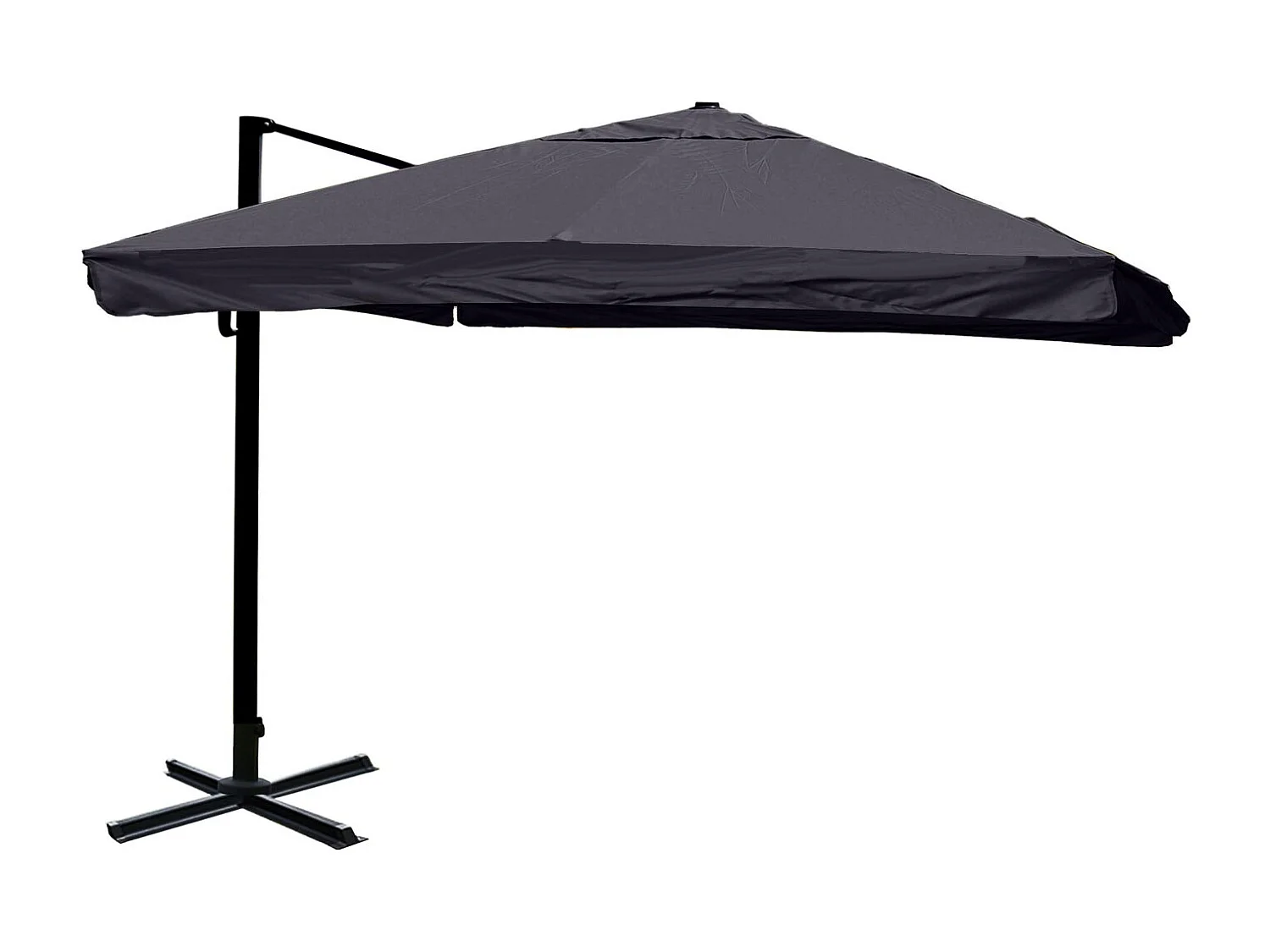 Ombrellone parasole decentrato MCW-A96 3x4m alluminio ~ con volante antracite girevole senza base