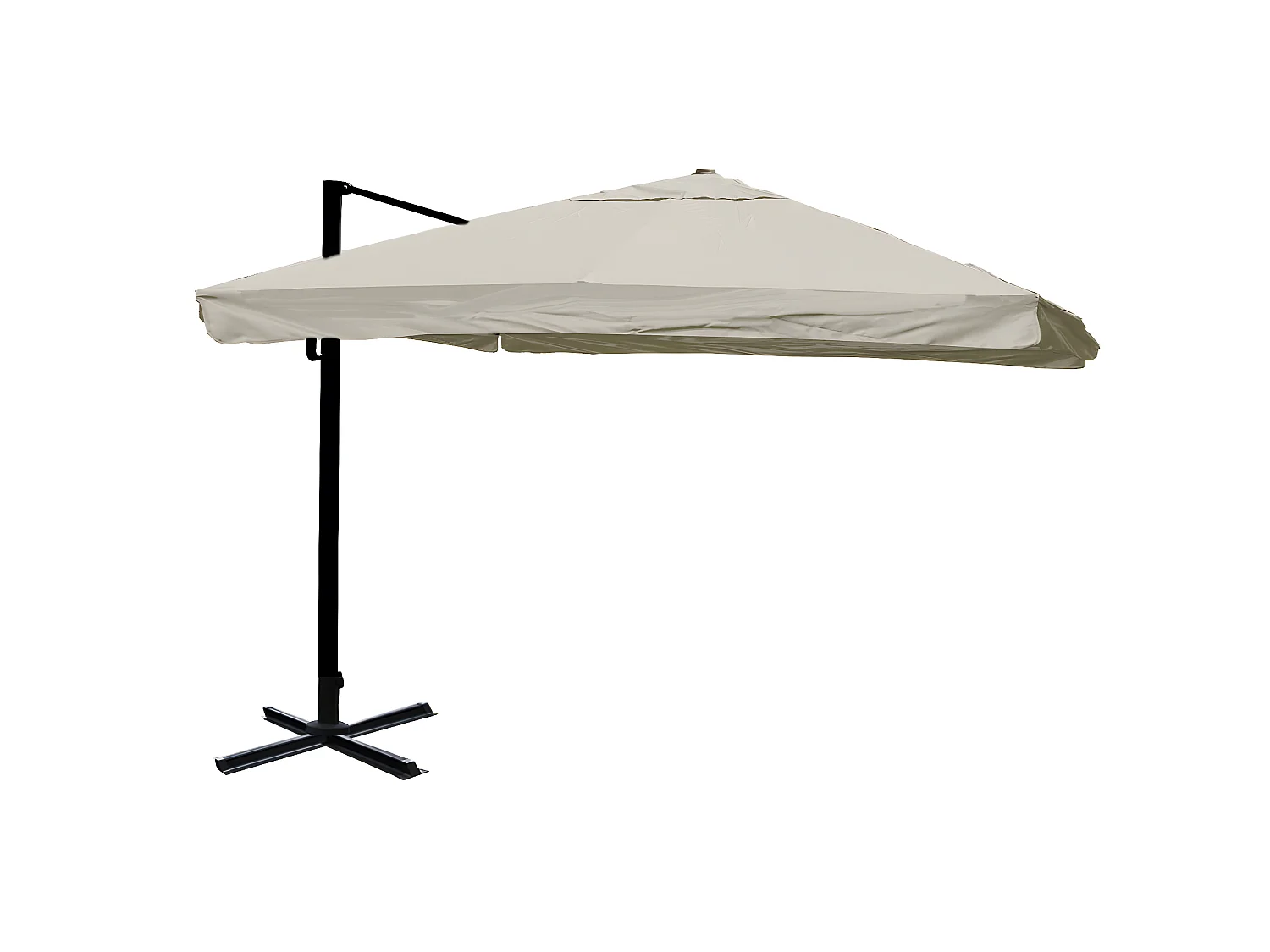 Zweefparasol MCW-A96 II,  Flap, crèmegrijs zonder standaard