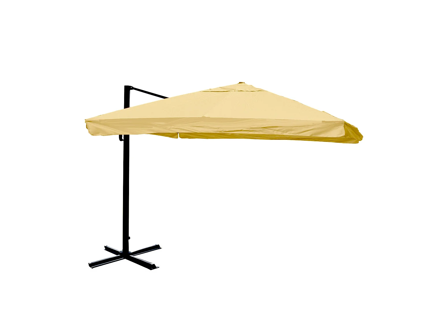 Ombrellone parasole decentrato MCW-A96 3x4m alluminio ~ con volante avorio senza base